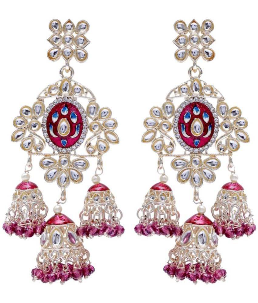     			Jiyanshi fashion Purple Jhumki Earrings ( Pack of 1 )
