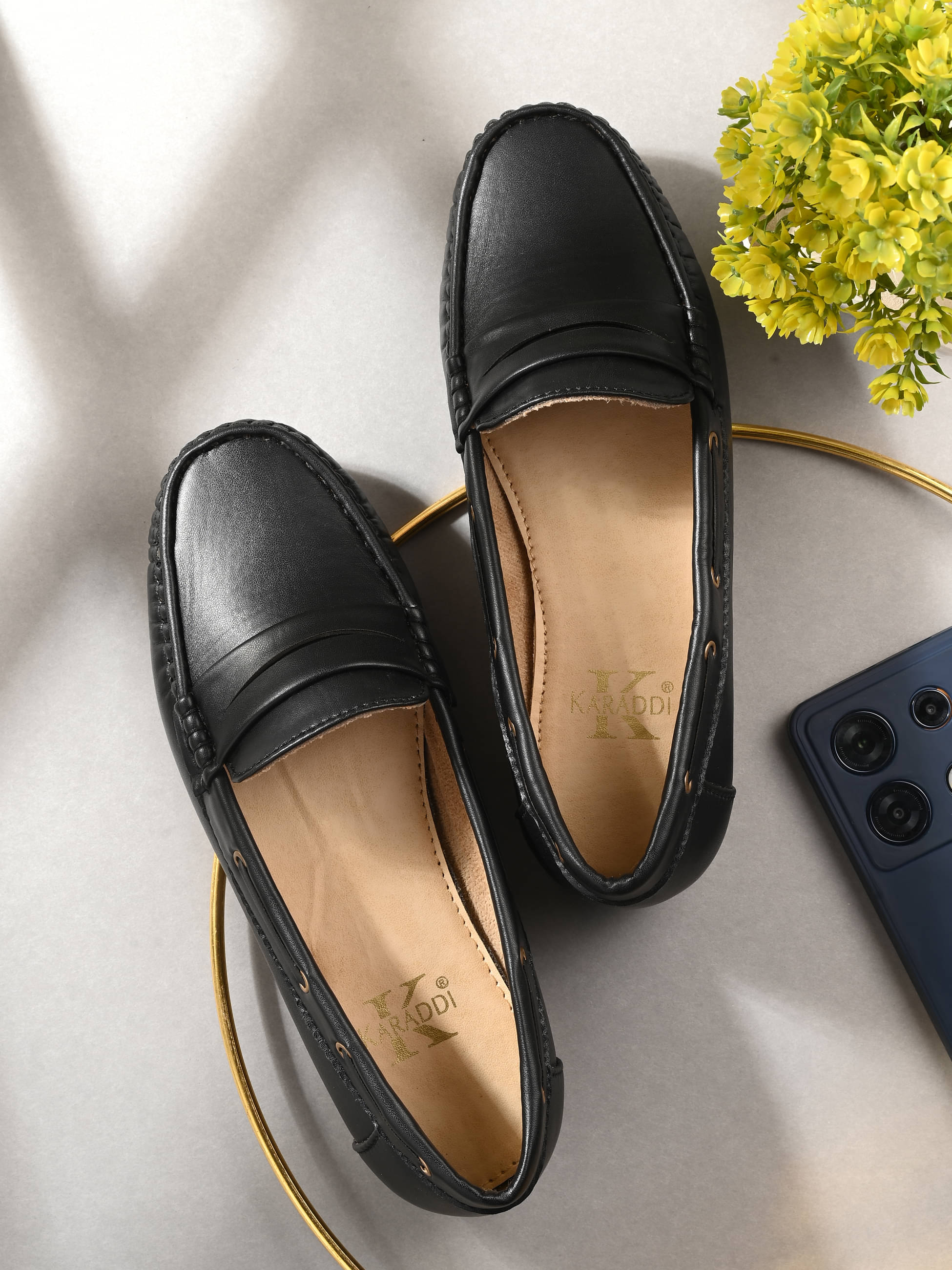     			KARADDI Dark Grey Women's Loafers