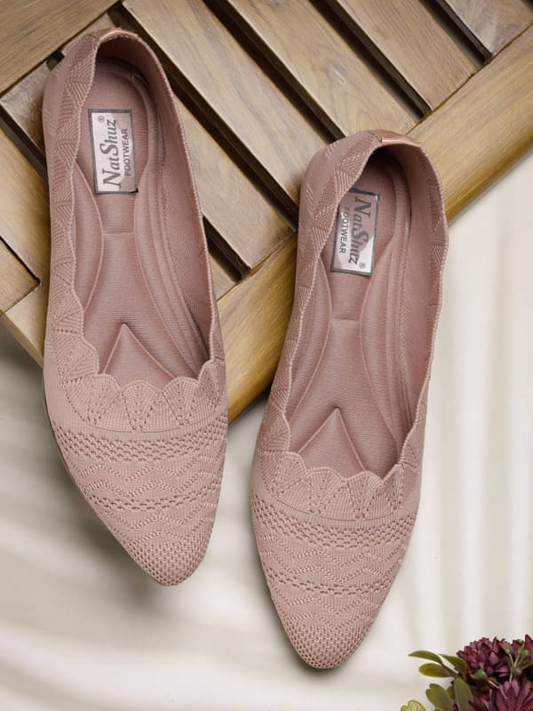     			NATSHUZ Peach Women's Casual Ballerinas