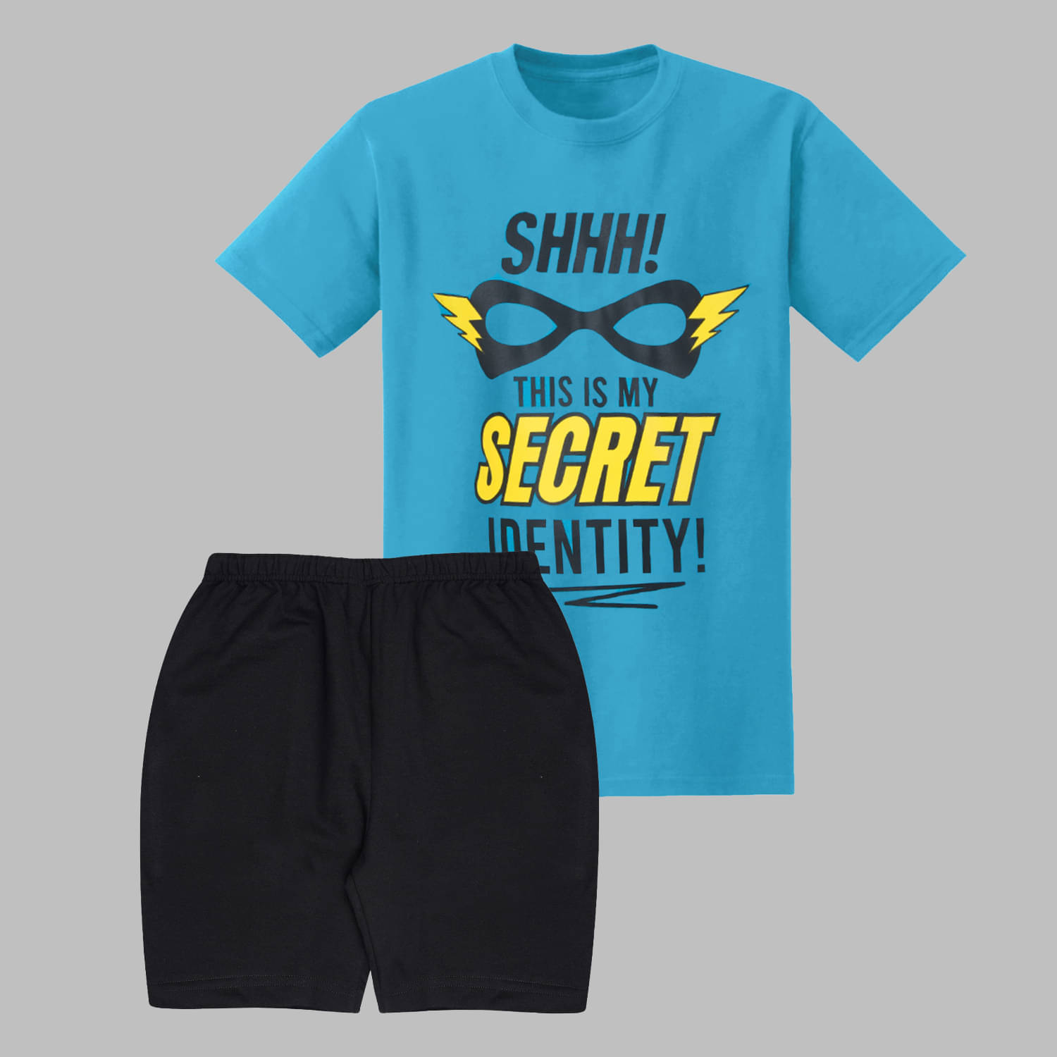     			Santee Pack of 1 Boys Cotton Blend T-Shirt & Shorts Set ( Blue )