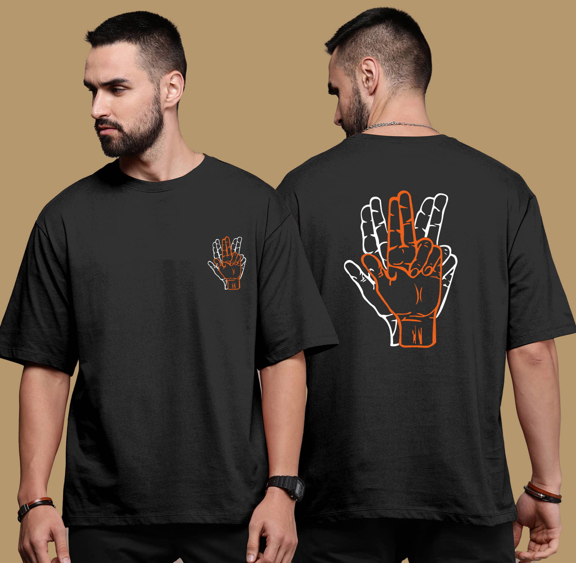 KAJARU Pack of 1 Polyester Oversized Fit Men's T-Shirt ( Black ) KAJARU Pack of 1 Polyester Oversized Fit Men's T-Shirt ( Black )