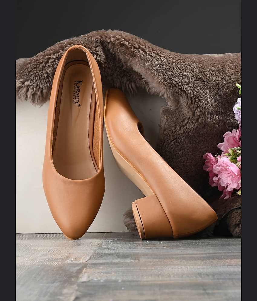 KARADDI Beige Women's Pumps Heels - Heels | Buy online on ZillyBuy