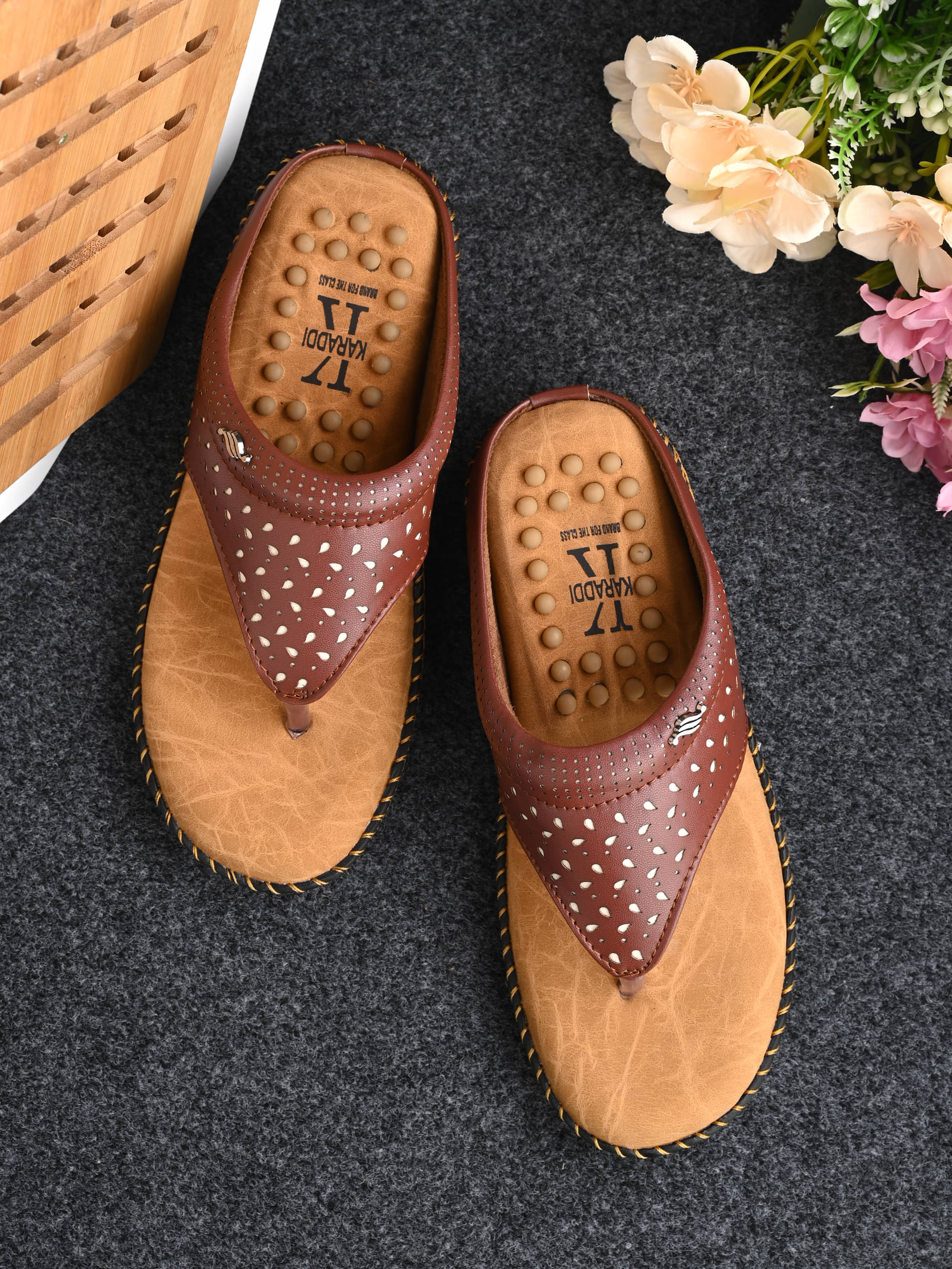     			KARADDI Brown Women's Flats