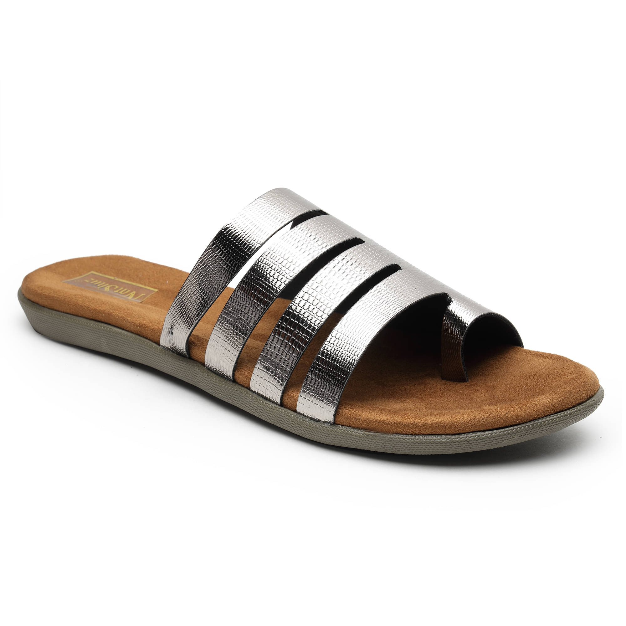     			NATSHUZ Silver Women's Slide