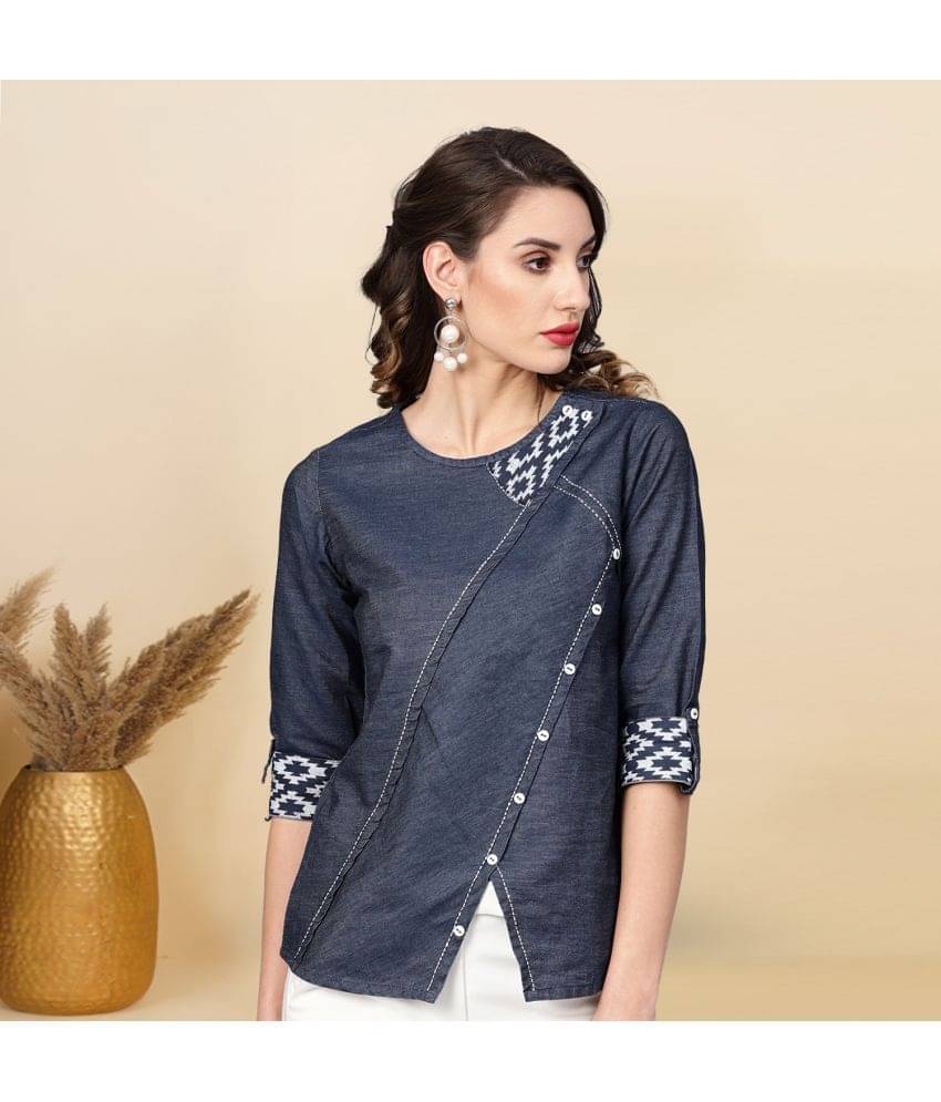     			Yash Gallery Women's Denim A-Line Top ( Blue )