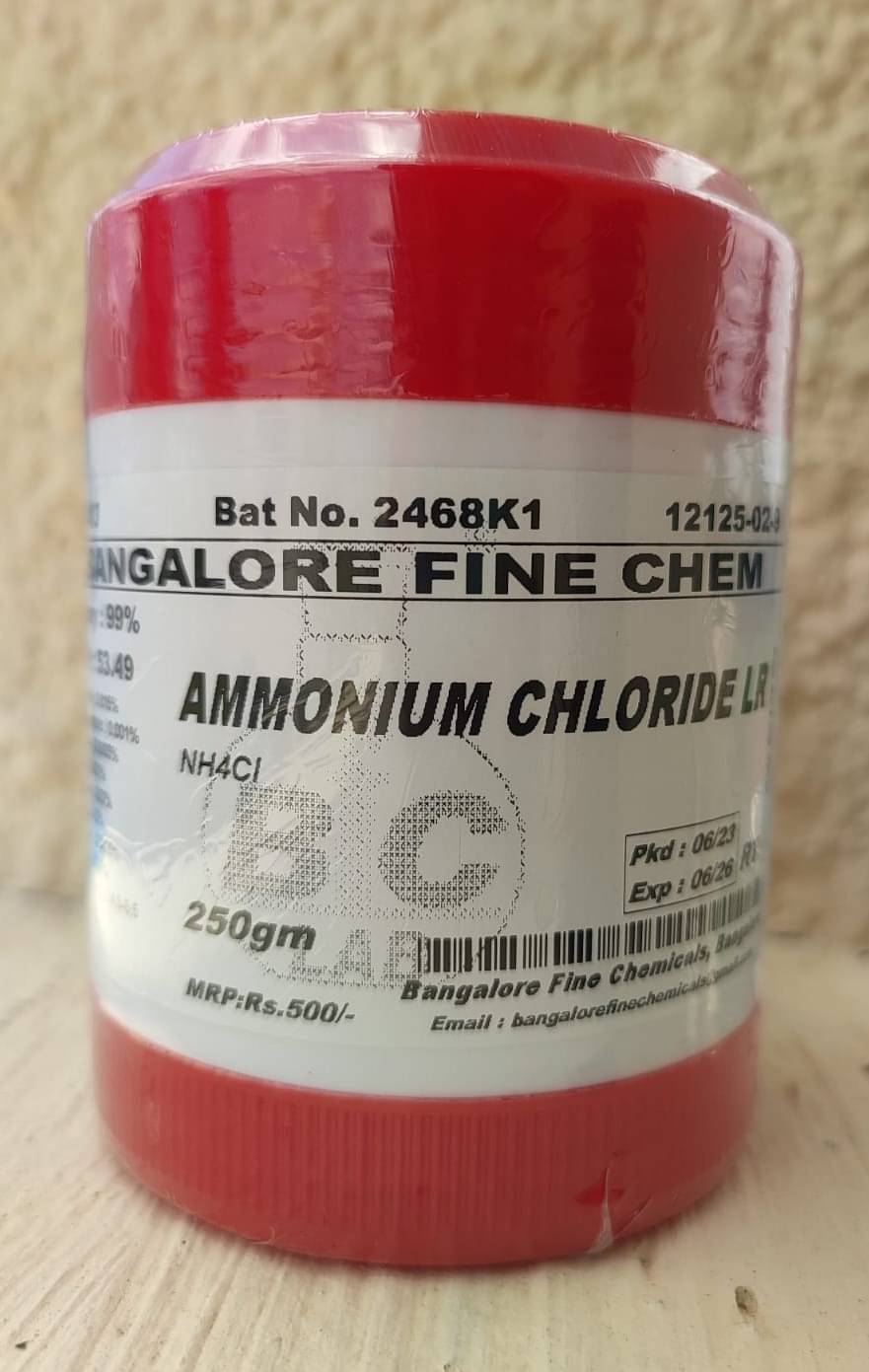     			AMMONIUM CHLORIDE LR - 250gm