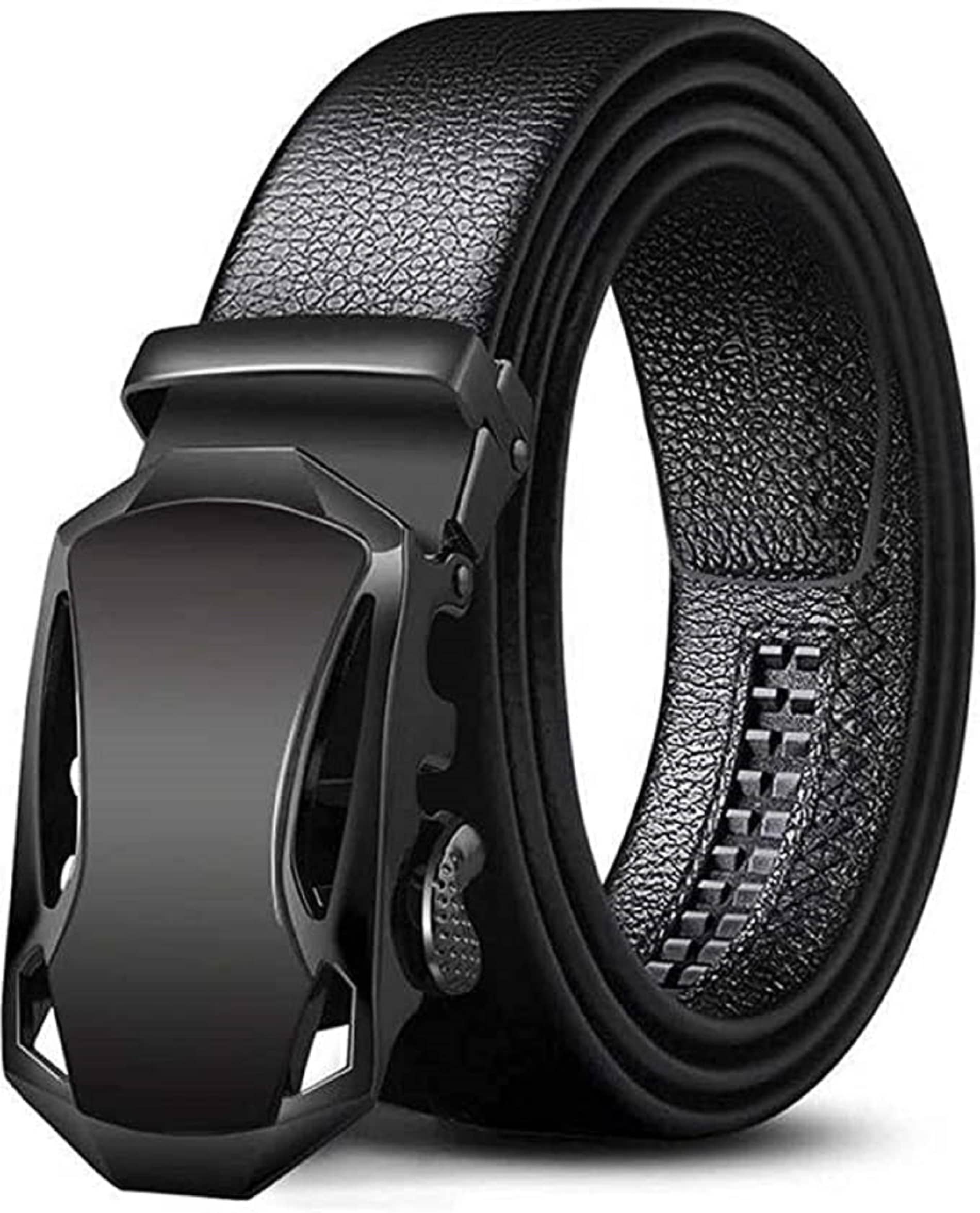 Clock21 - Black Leather Men's Casual Belt ( Pack of 1 )