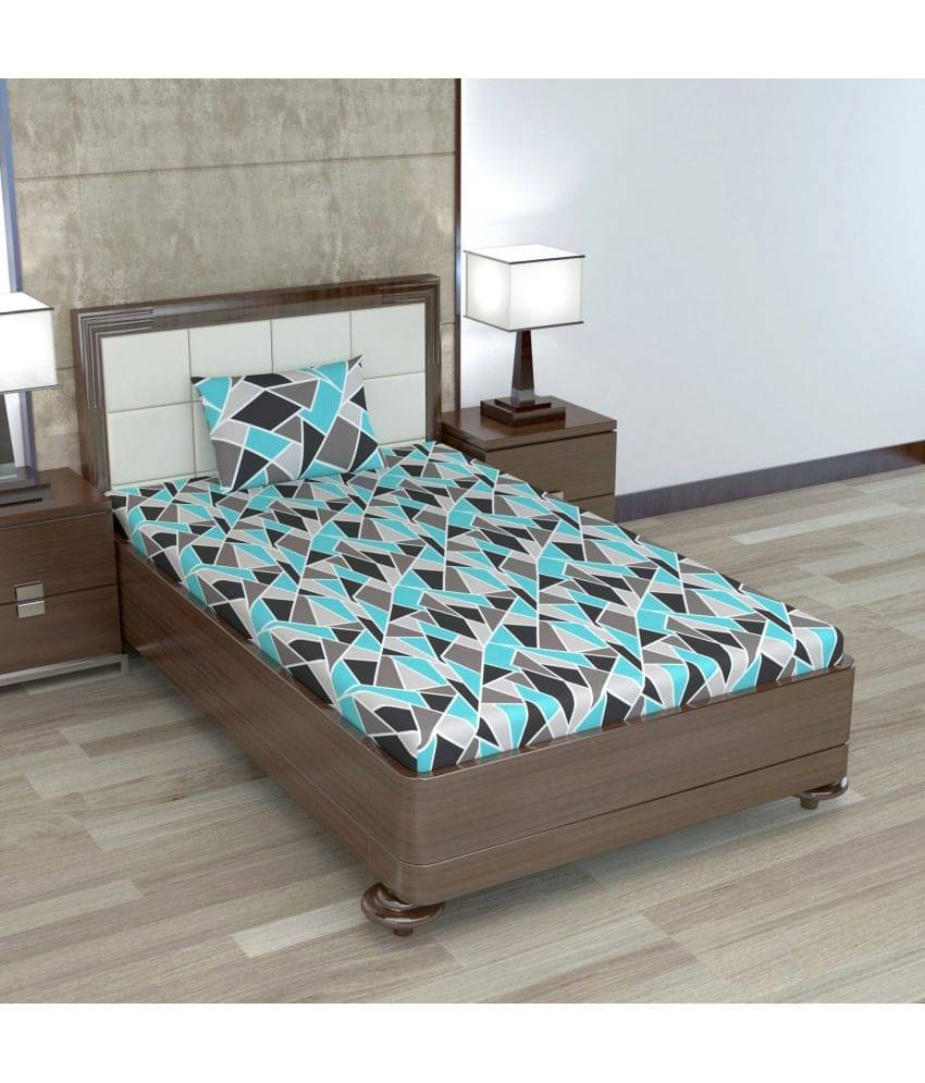     			DIVINE CASA Cotton Single Bedsheet ( Blue )