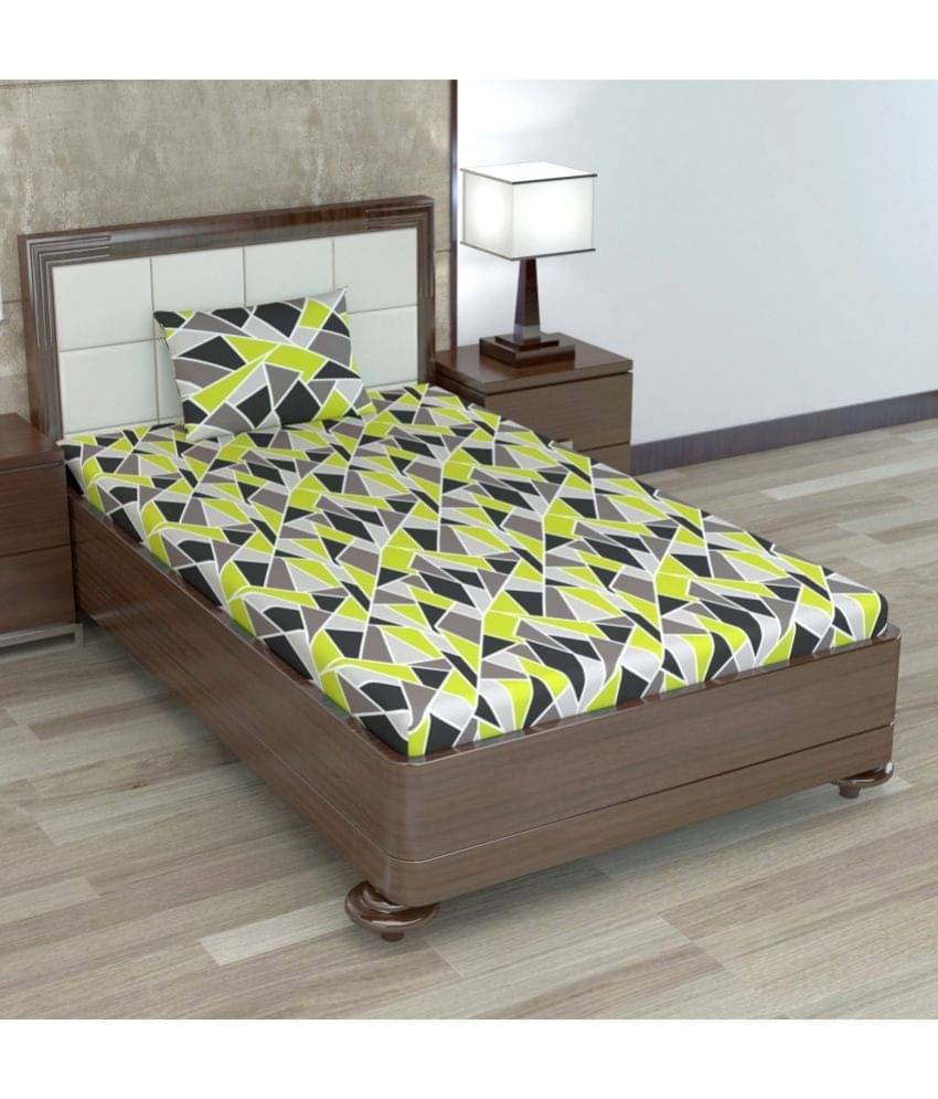     			DIVINE CASA Cotton Single Bedsheet ( Green )