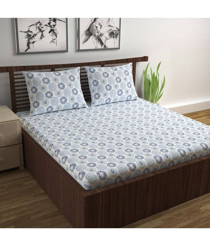     			DIVINE CASA Cotton Double Bedsheet ( White )