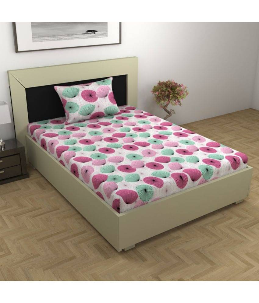     			DIVINE CASA Cotton Single Bedsheet ( Pink )