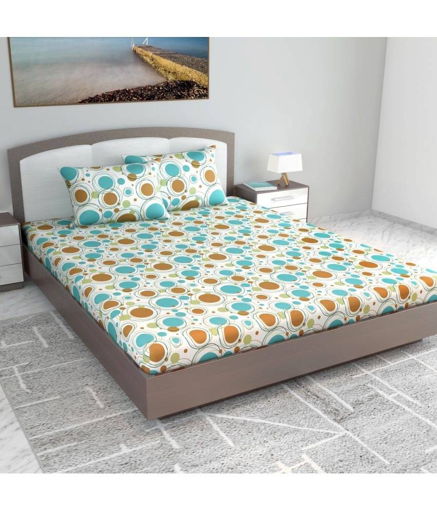     			DIVINE CASA Cotton Double King Bedsheet ( White )