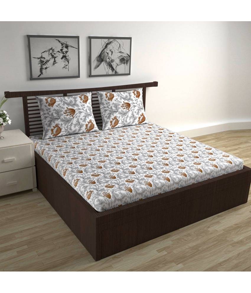     			DIVINE CASA Cotton Double Bedsheet ( Grey )