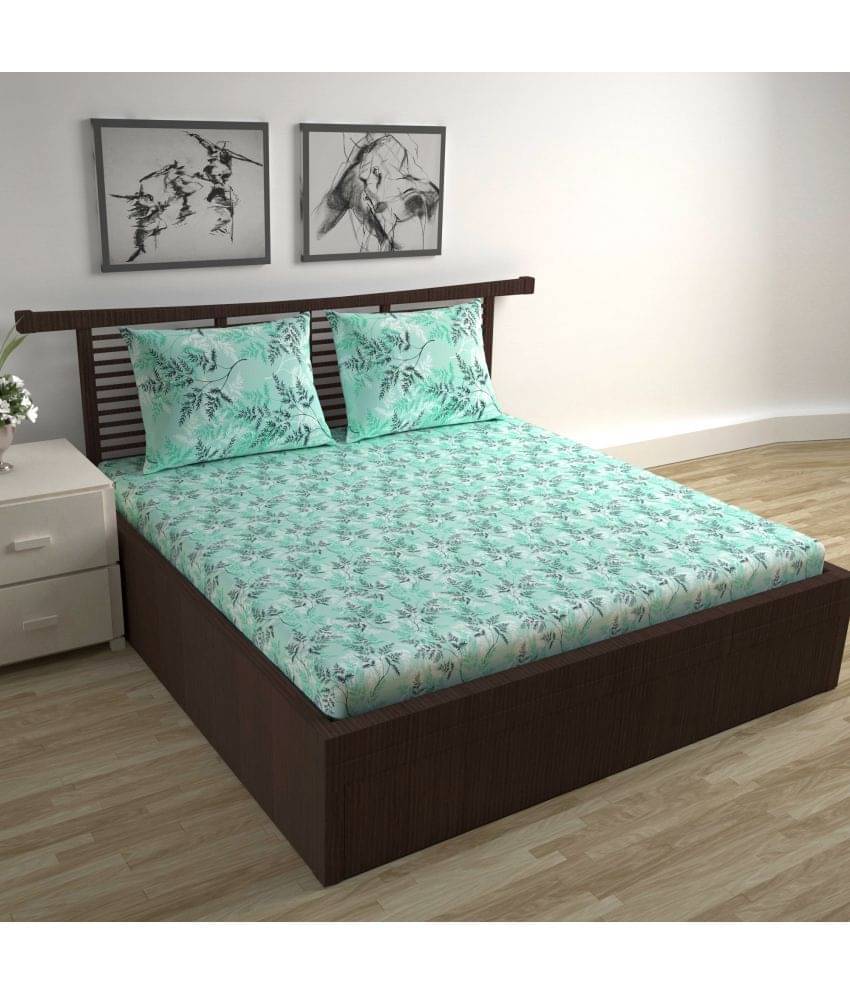     			DIVINE CASA Cotton Double Bedsheet ( Blue )