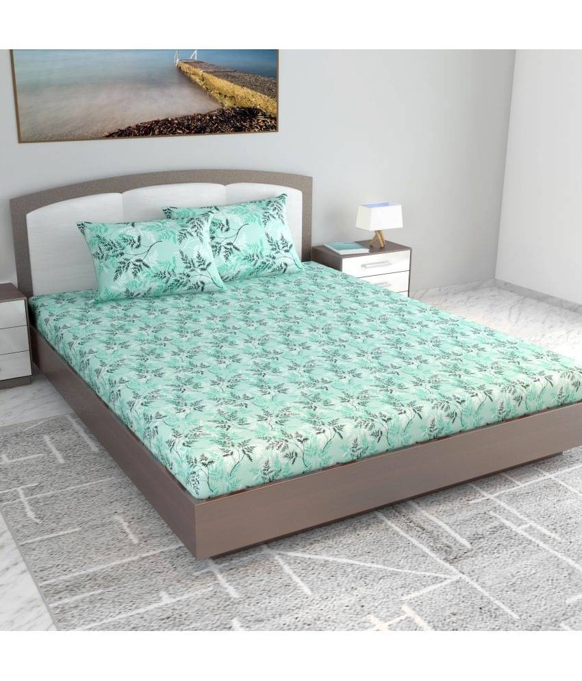    			DIVINE CASA Cotton Double King Bedsheet ( Blue )