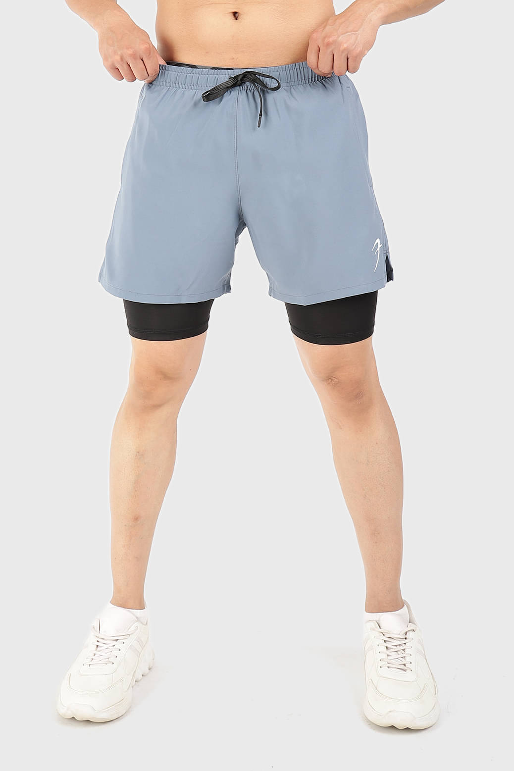    			Fuaark Light Grey Polyester Lycra Men's Gym Shorts ( Pack of 1 )