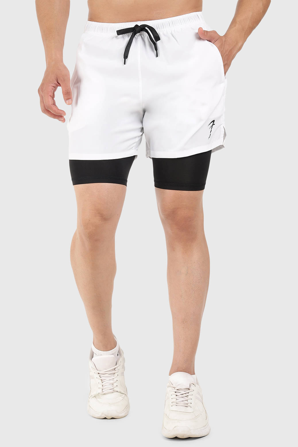 Fuaark White Polyester Lycra Men's Gym Shorts ( Pack of 1 )     			Fuaark White Polyester Lycra Men's Gym Shorts ( Pack of 1 )