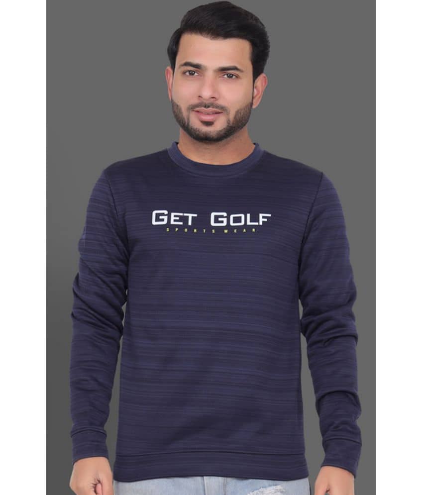 GET GOLF Fleece Round Neck Men's Sweatshirt - Navy ( Pack of 1 )