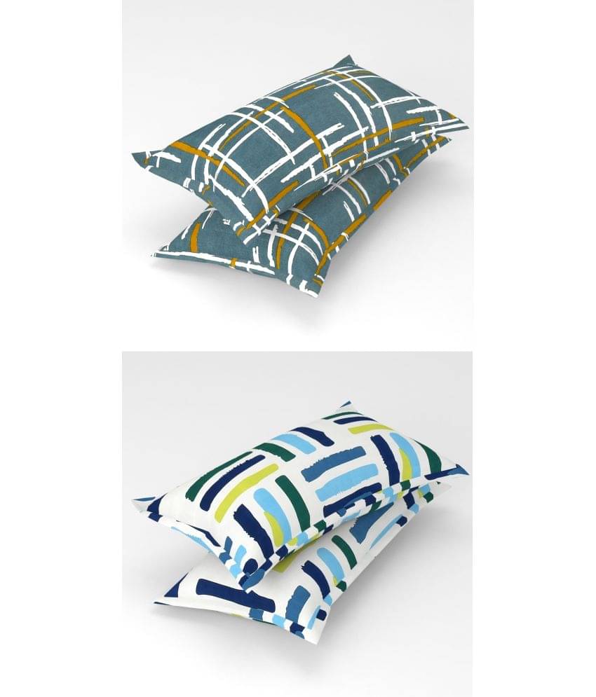 Homefab India - Pack of 4 Microfiber Floral Printed Standard Size Pillow Cover ( 66.04 cm(26) x 43.18 cm(17) ) - Multi-Colour Homefab India - Pack of 4 Microfiber Floral Printed Standard Size Pillow Cover ( 66.04 cm(26) x 43.18 cm(17) ) - Multi-Colour