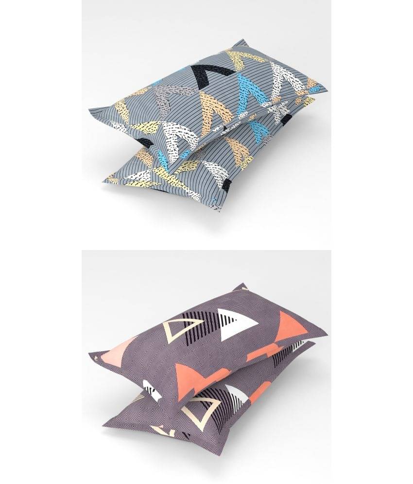 Homefab India - Pack of 4 Microfiber Floral Printed Standard Size Pillow Cover ( 66.04 cm(26) x 43.18 cm(17) ) - Multi-Colour Homefab India - Pack of 4 Microfiber Floral Printed Standard Size Pillow Cover ( 66.04 cm(26) x 43.18 cm(17) ) - Multi-Colour