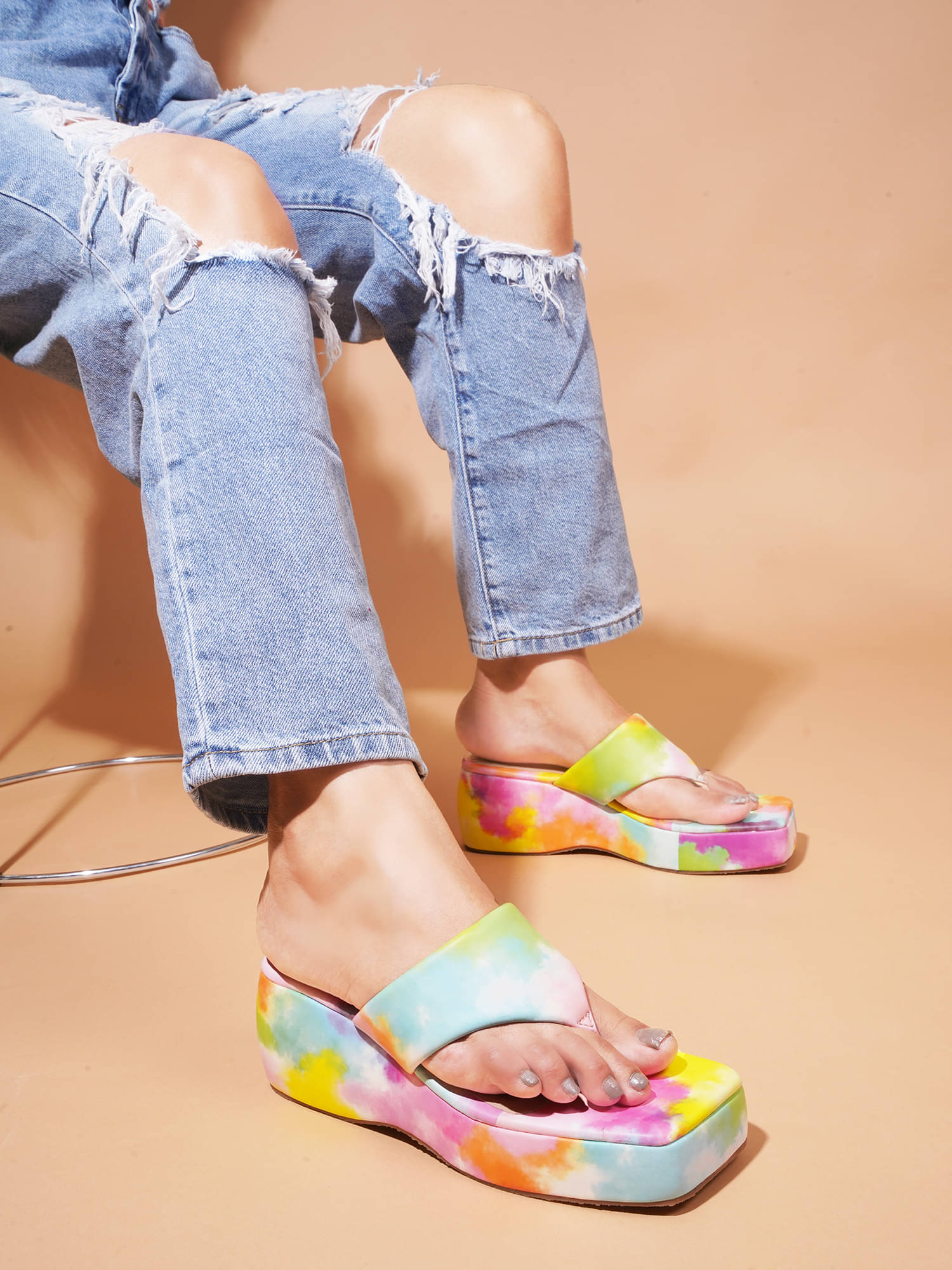     			JM Looks Multicolor Women's Slip On Heels