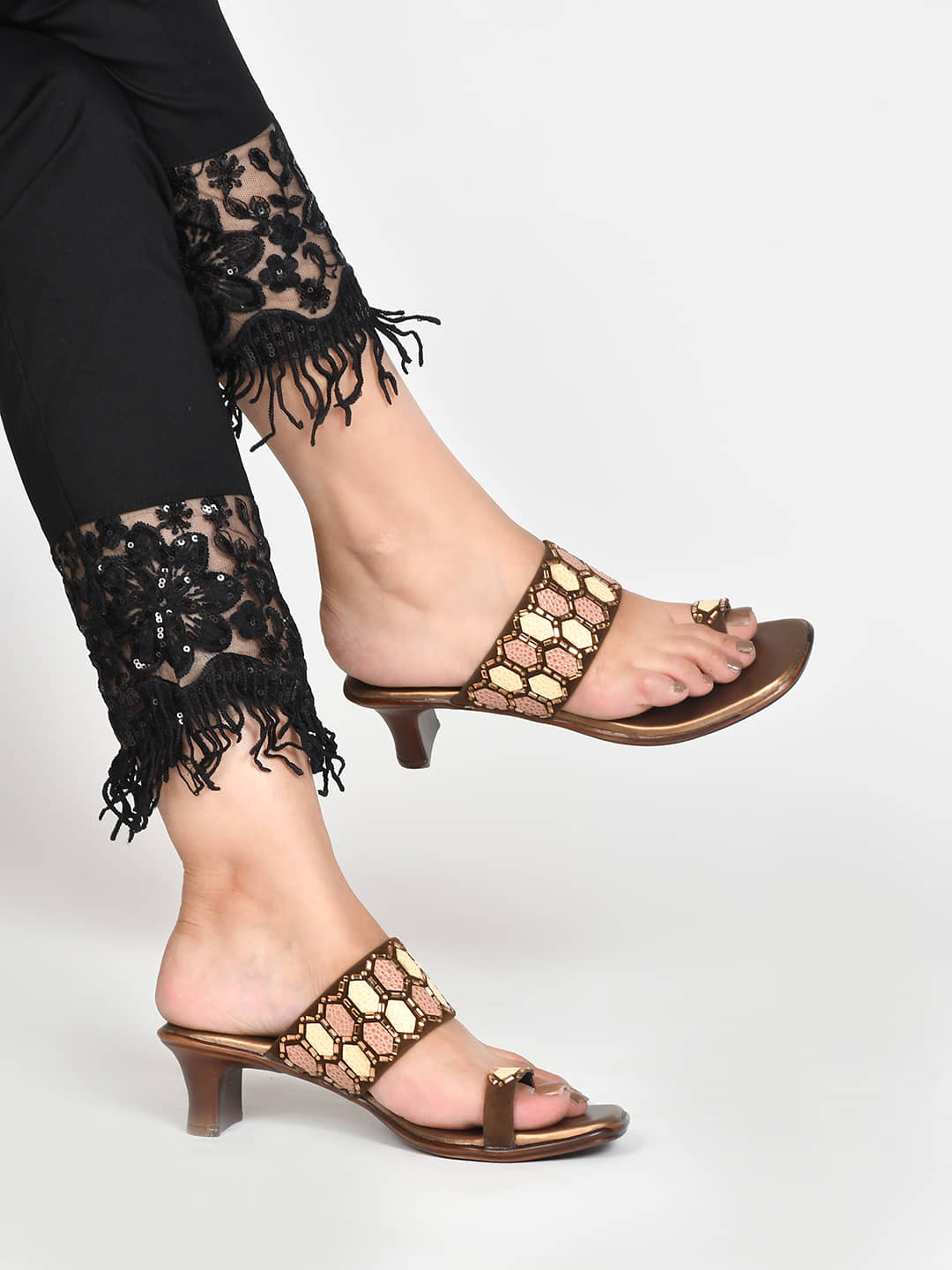 JM Looks Tan Women's Slip On Heels - Heels | Buy online on ZillyBuy