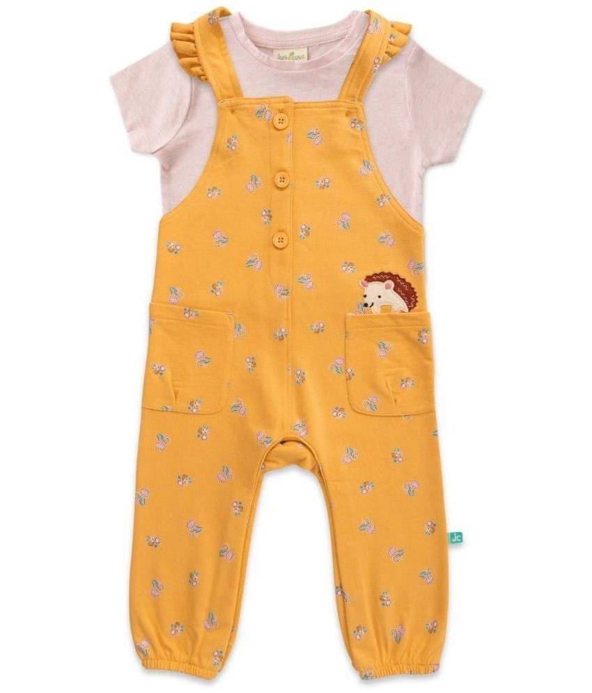 Juscubs Mustard Cotton Dungarees For Baby Girl ( Pack of 1 ) Juscubs Mustard Cotton Dungarees For Baby Girl ( Pack of 1 )