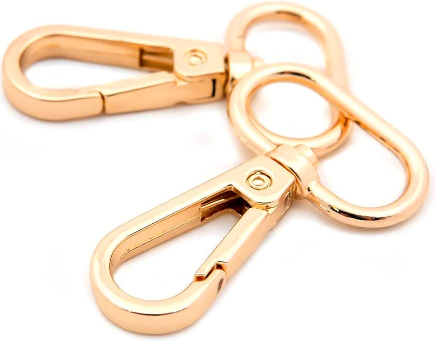     			PRANSUNITA Lobster Claw Clasp Trigger Snap Oval Ring Swivel Hooks for Purses,Craft, Macrame Handbag Making – Gold – 20 mm- Pack of 10 pcs