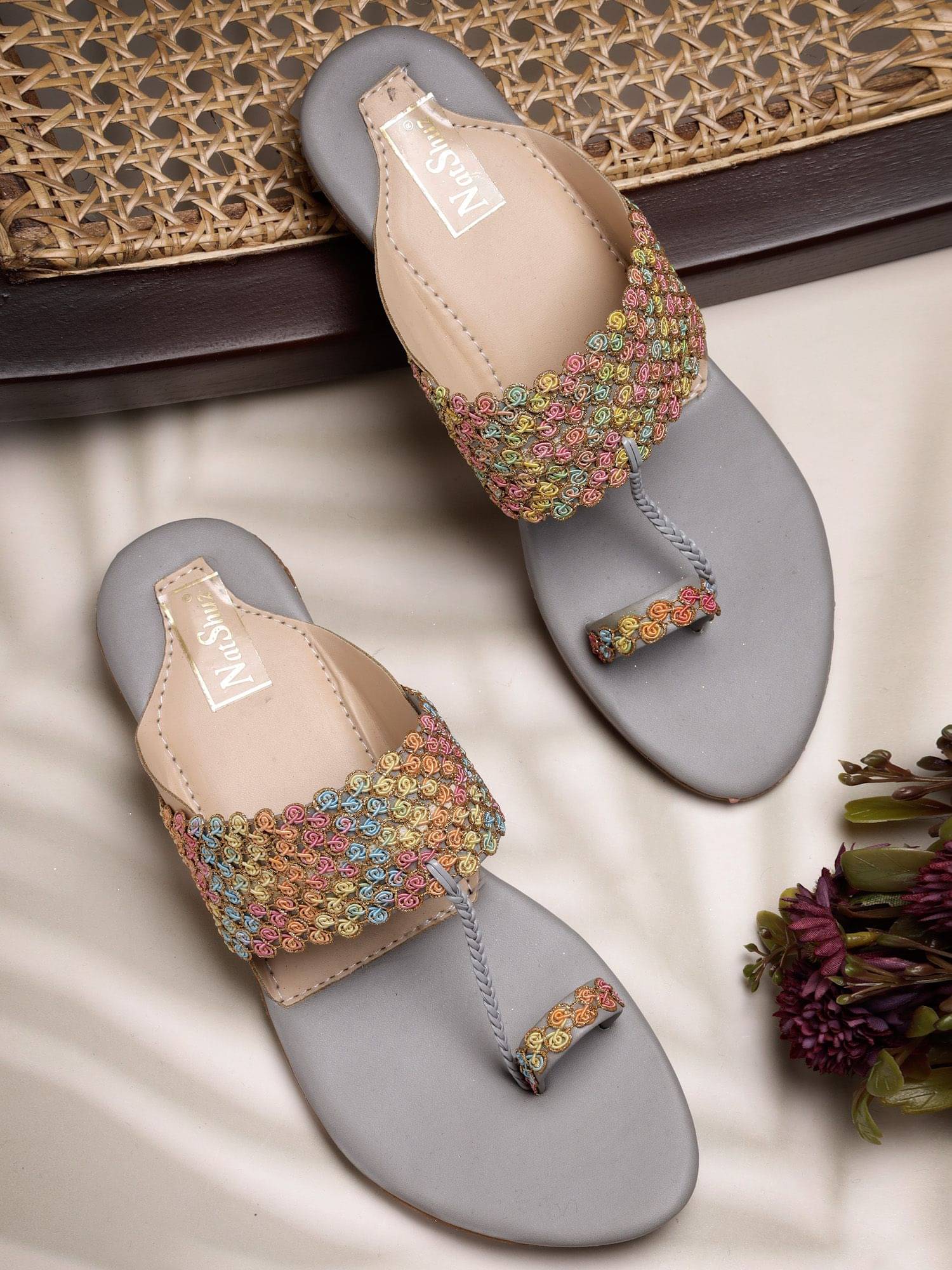 Natschuz Light Grey Women's Flats Natschuz Light Grey Women's Flats