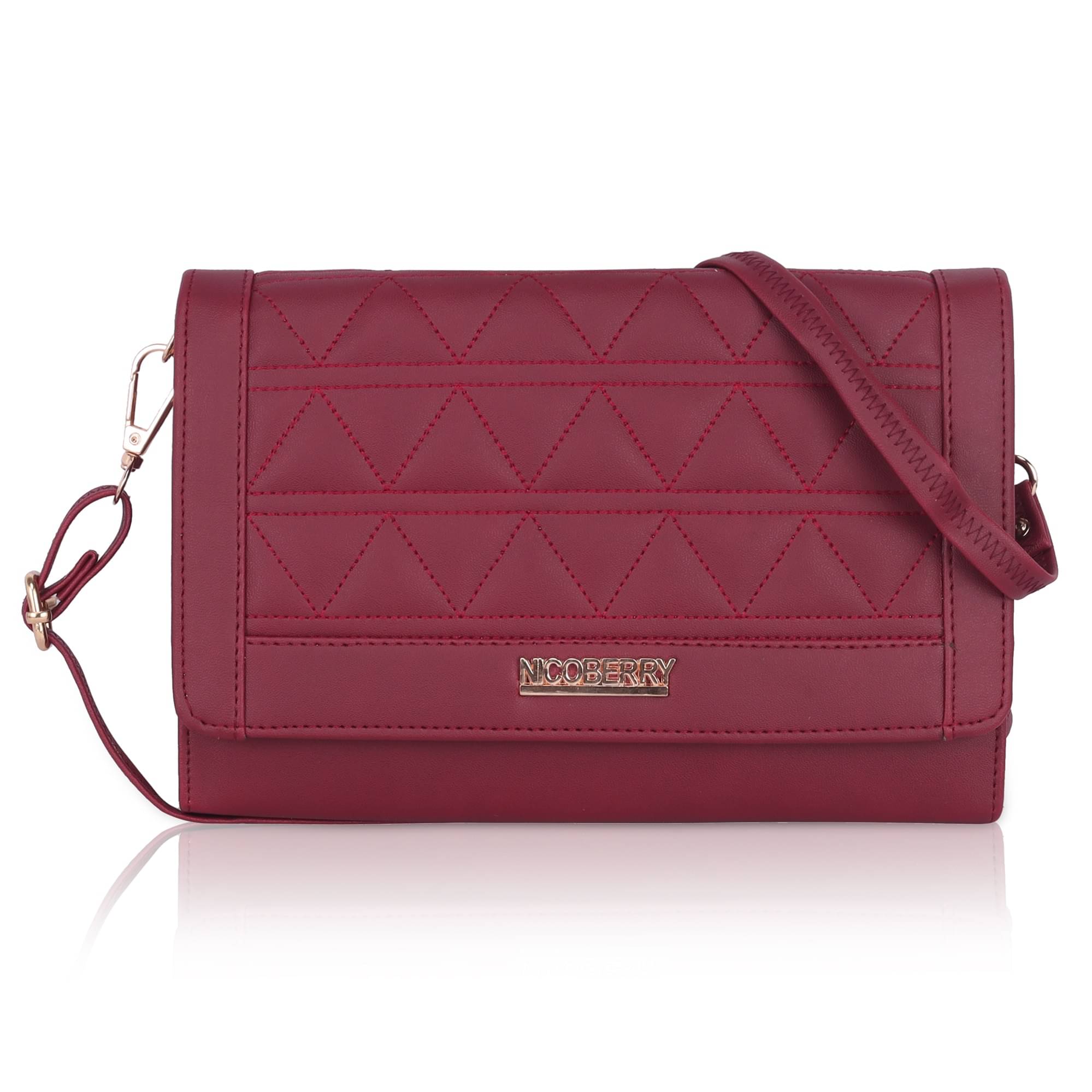     			Nicoberry PU Maroon Women's Card Holder ( Pack of 1 )