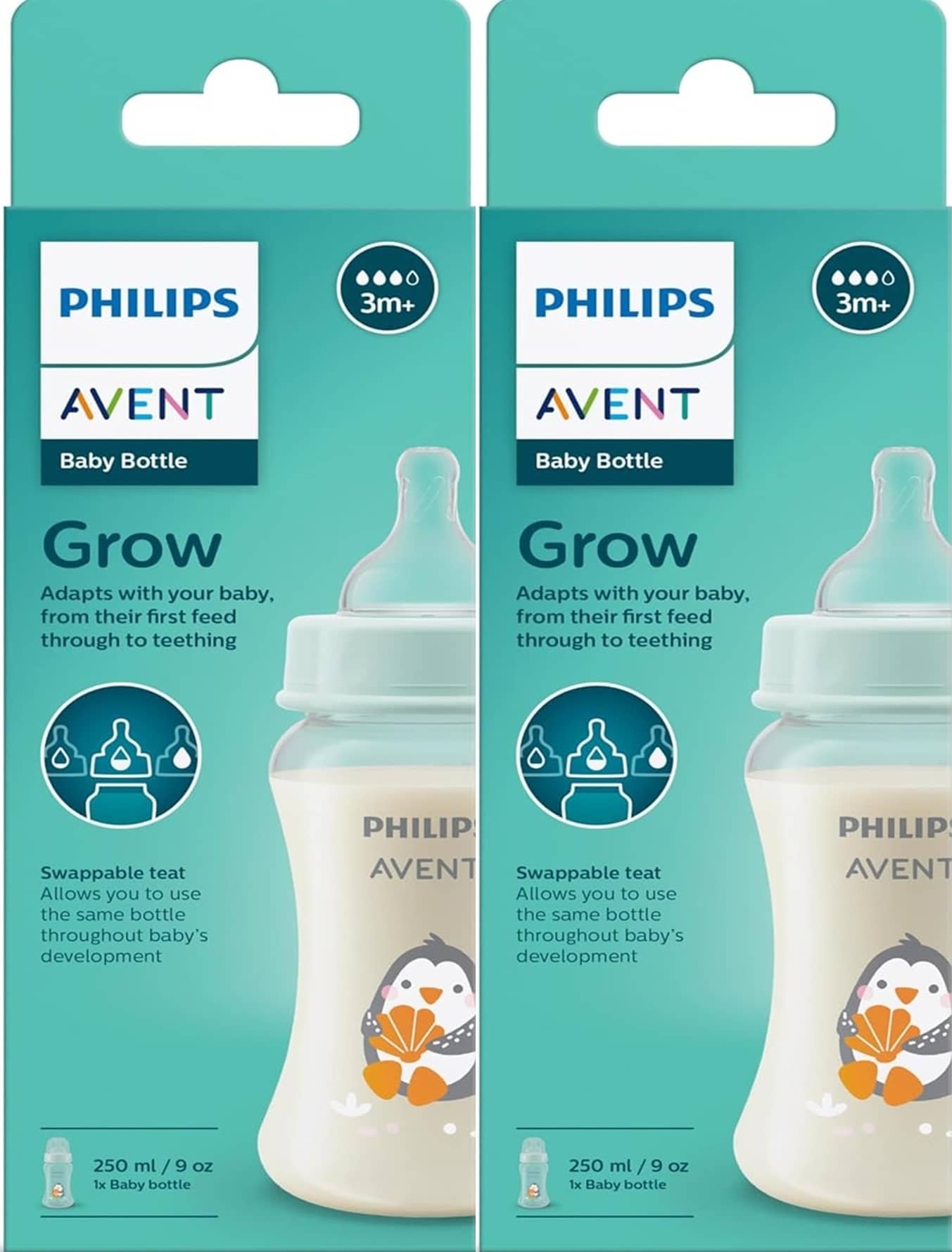 Philips Avent 250 Transparent Feeding Bottle ( Pack of 2 )