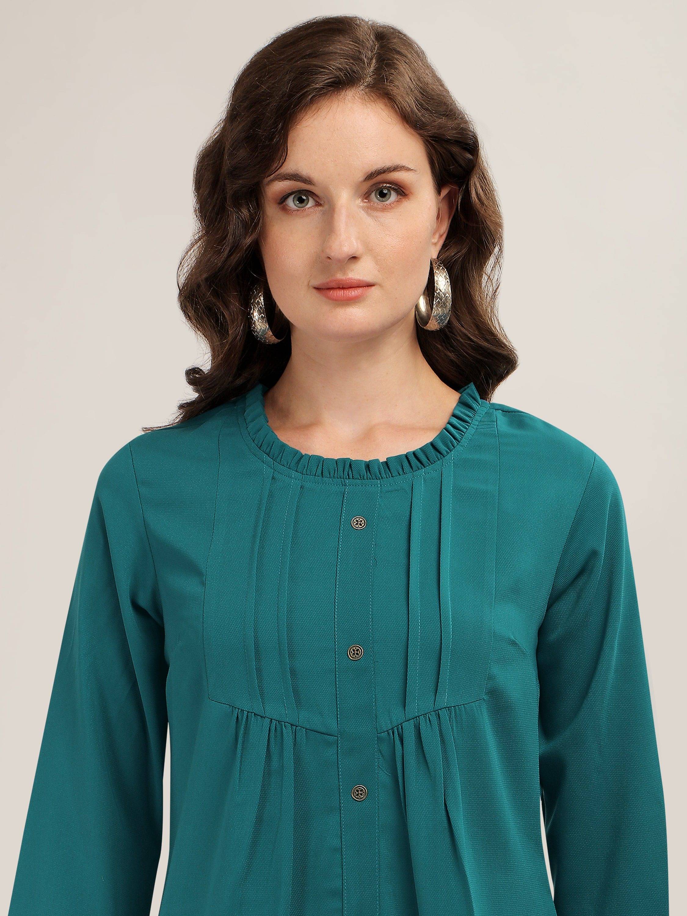 Prettify Women's Polyester Regular Top ( Blue ) Prettify Women's Polyester Regular Top ( Blue )
