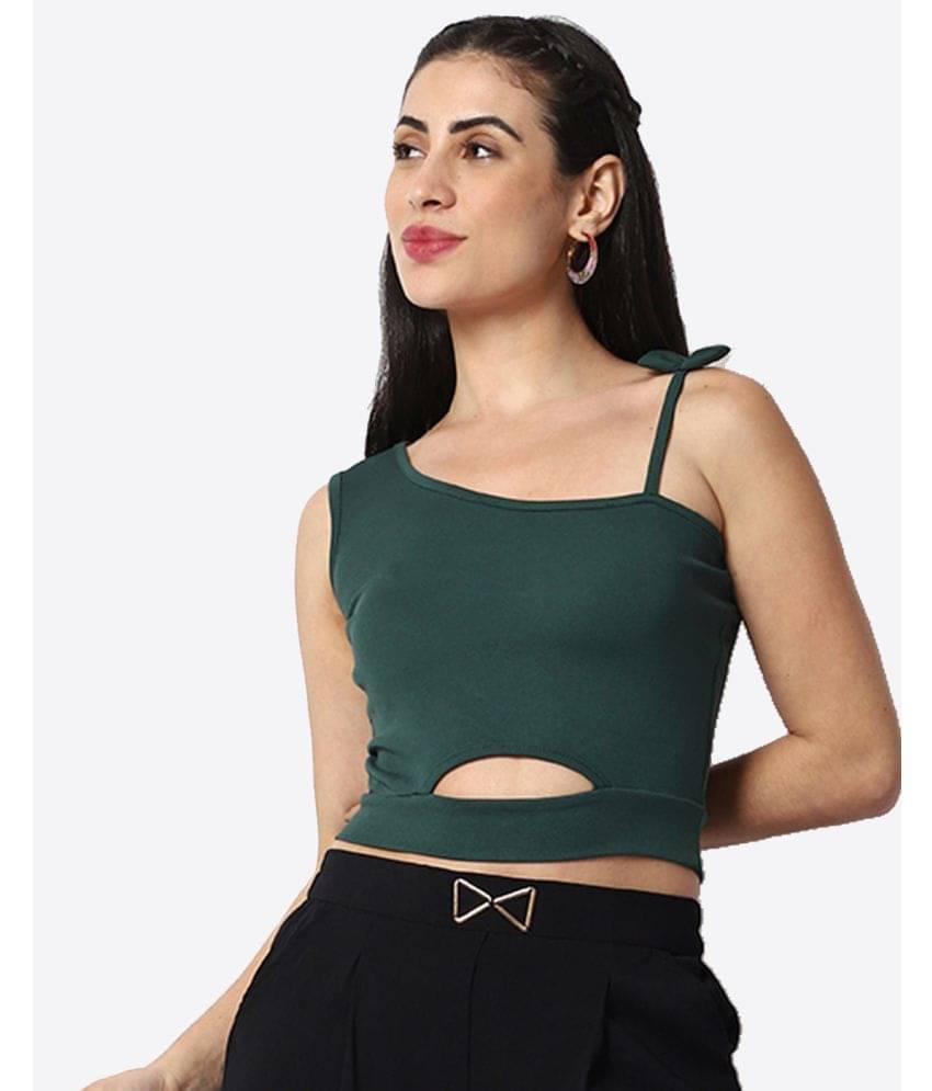 Prettify Women's Cotton Blend Crop Top ( Green ) Prettify Women's Cotton Blend Crop Top ( Green )
