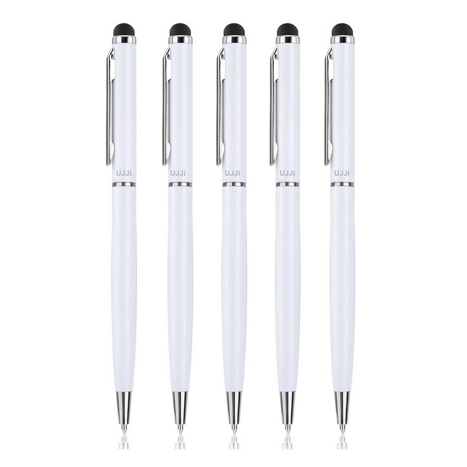 UJJi Sleek Design White Color Body Pen with Stylus for Touch Screen Pack of 5 Ball Pen UJJi Sleek Design White Color Body Pen with Stylus for Touch Screen Pack of 5 Ball Pen