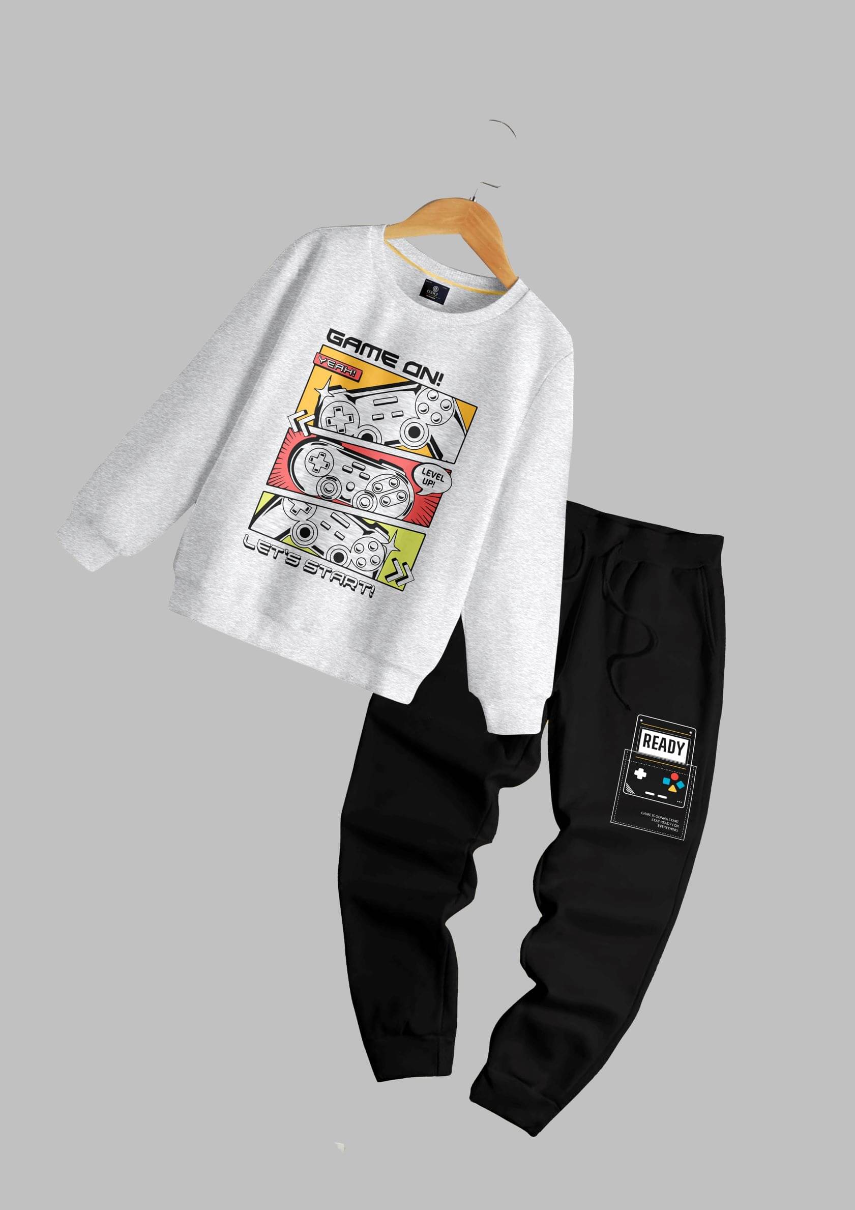 CODEZ Pack of 1 Boys Fleece Sweatshirt & Trackpant Set ( Multicolor ) CODEZ Pack of 1 Boys Fleece Sweatshirt & Trackpant Set ( Multicolor )