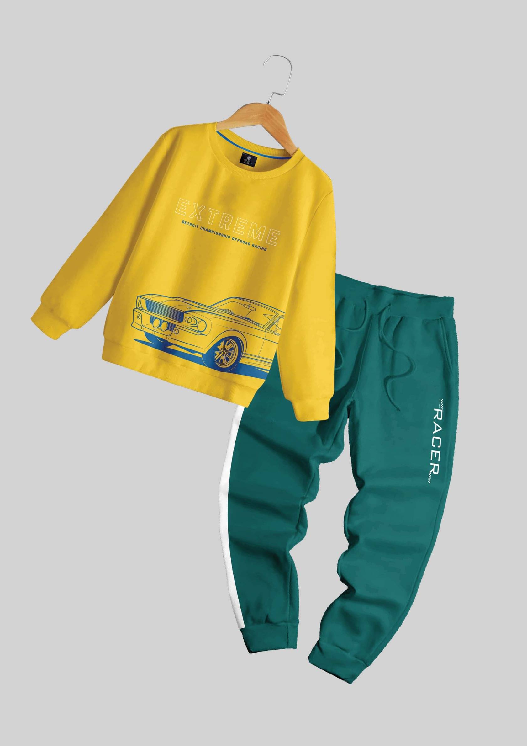     			CODEZ Pack of 1 Boys Fleece Sweatshirt & Trackpant Set ( Multicolor )