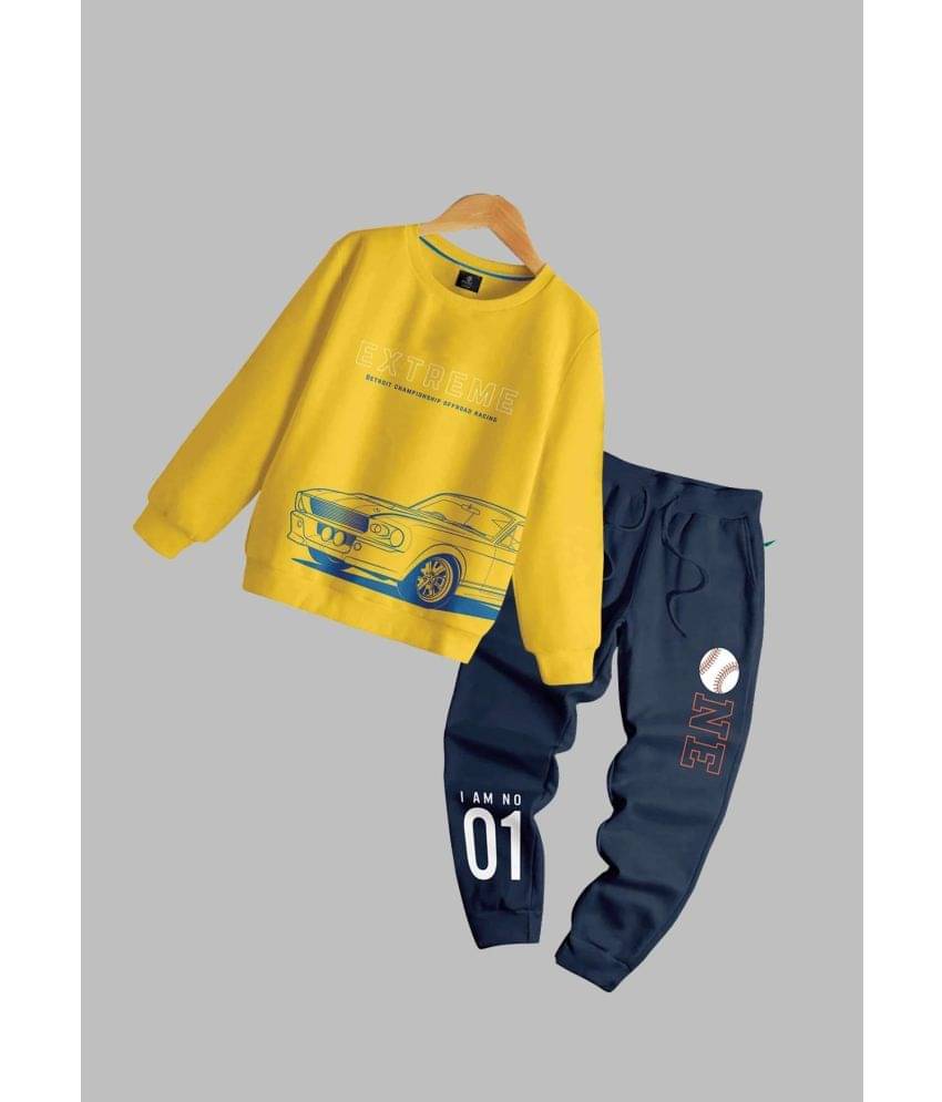 CODEZ Pack of 1 Boys Fleece Sweatshirt & Trackpant Set ( Multicolor ) CODEZ Pack of 1 Boys Fleece Sweatshirt & Trackpant Set ( Multicolor )