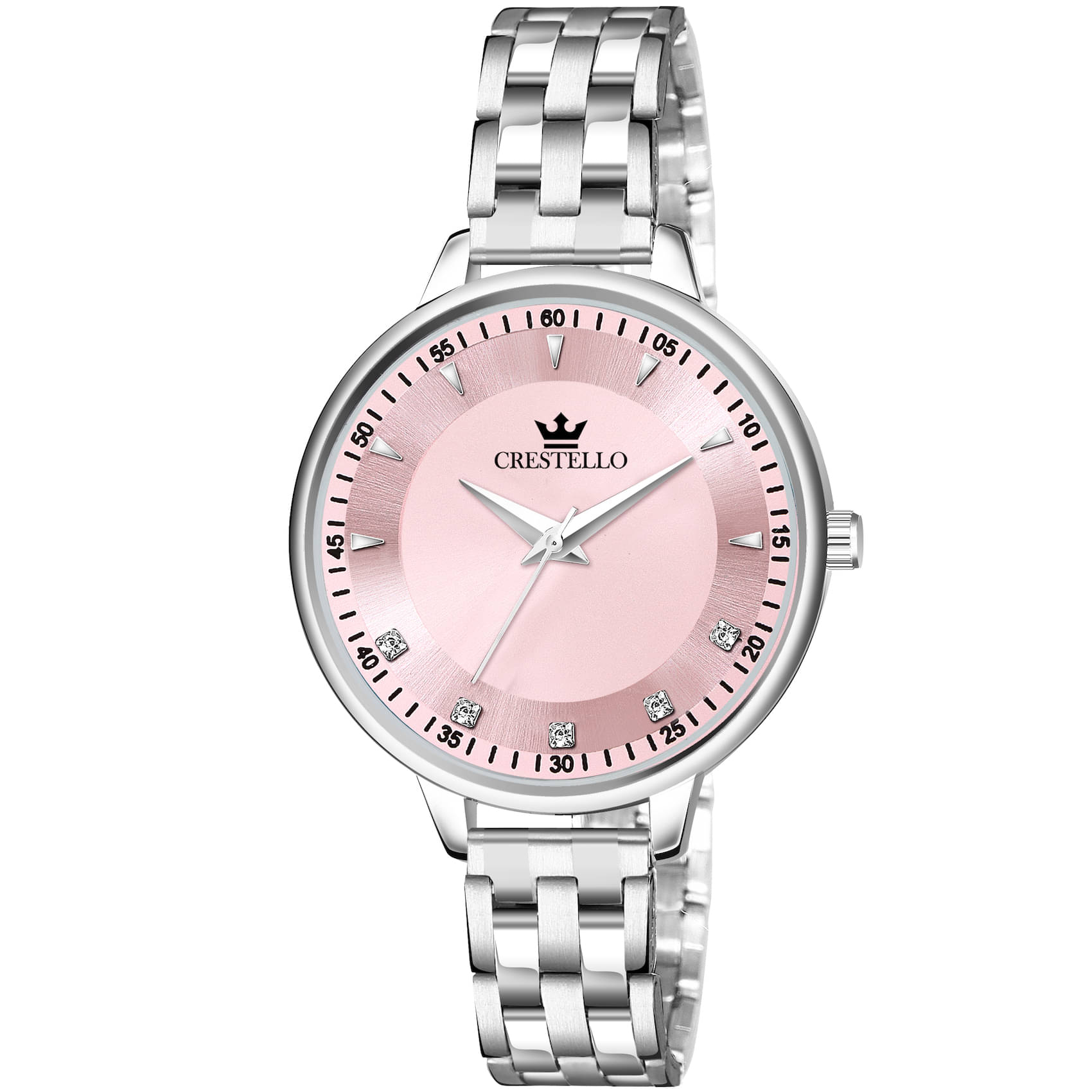     			Crestello Silver Metal Analog Womens Watch