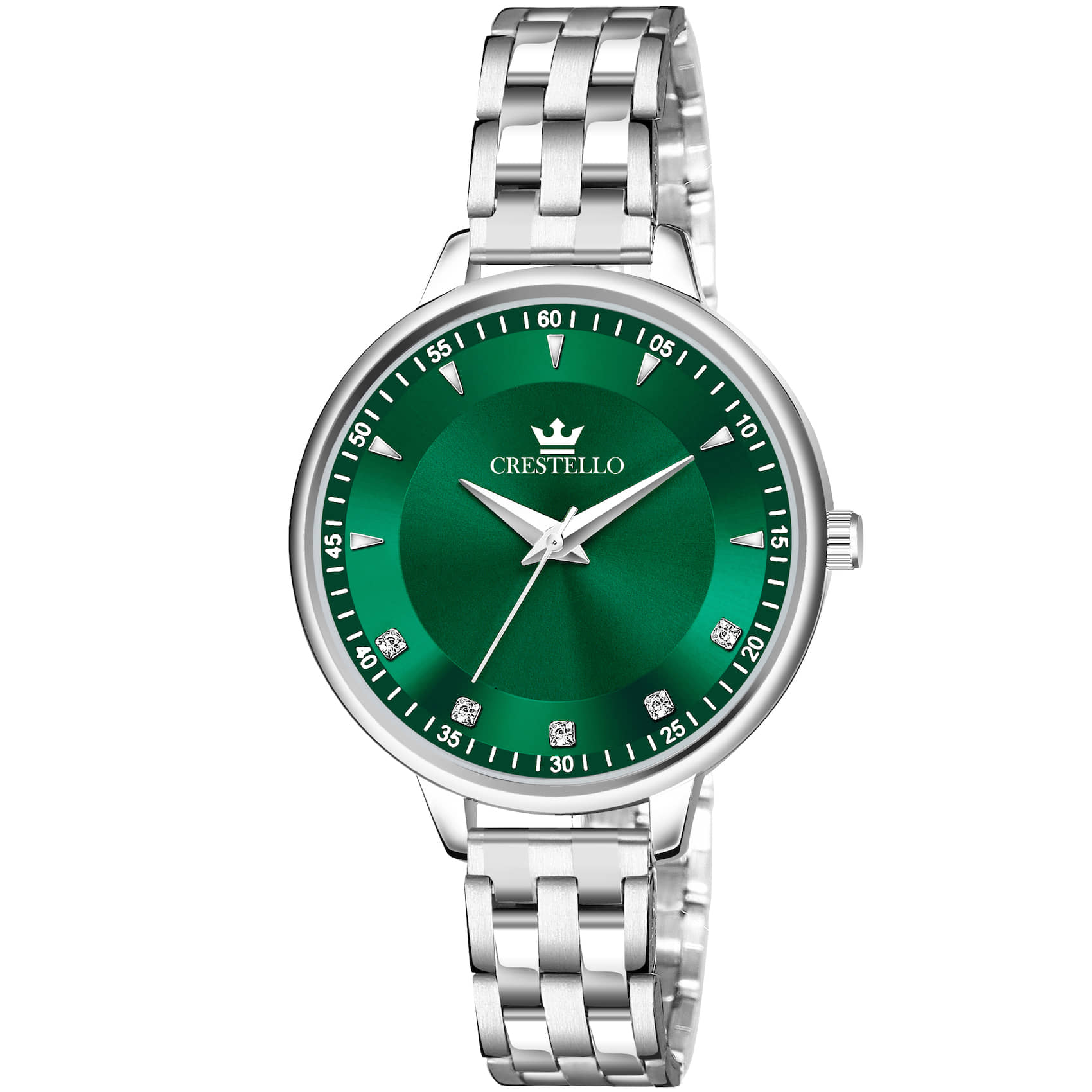Crestello Silver Metal Analog Womens Watch