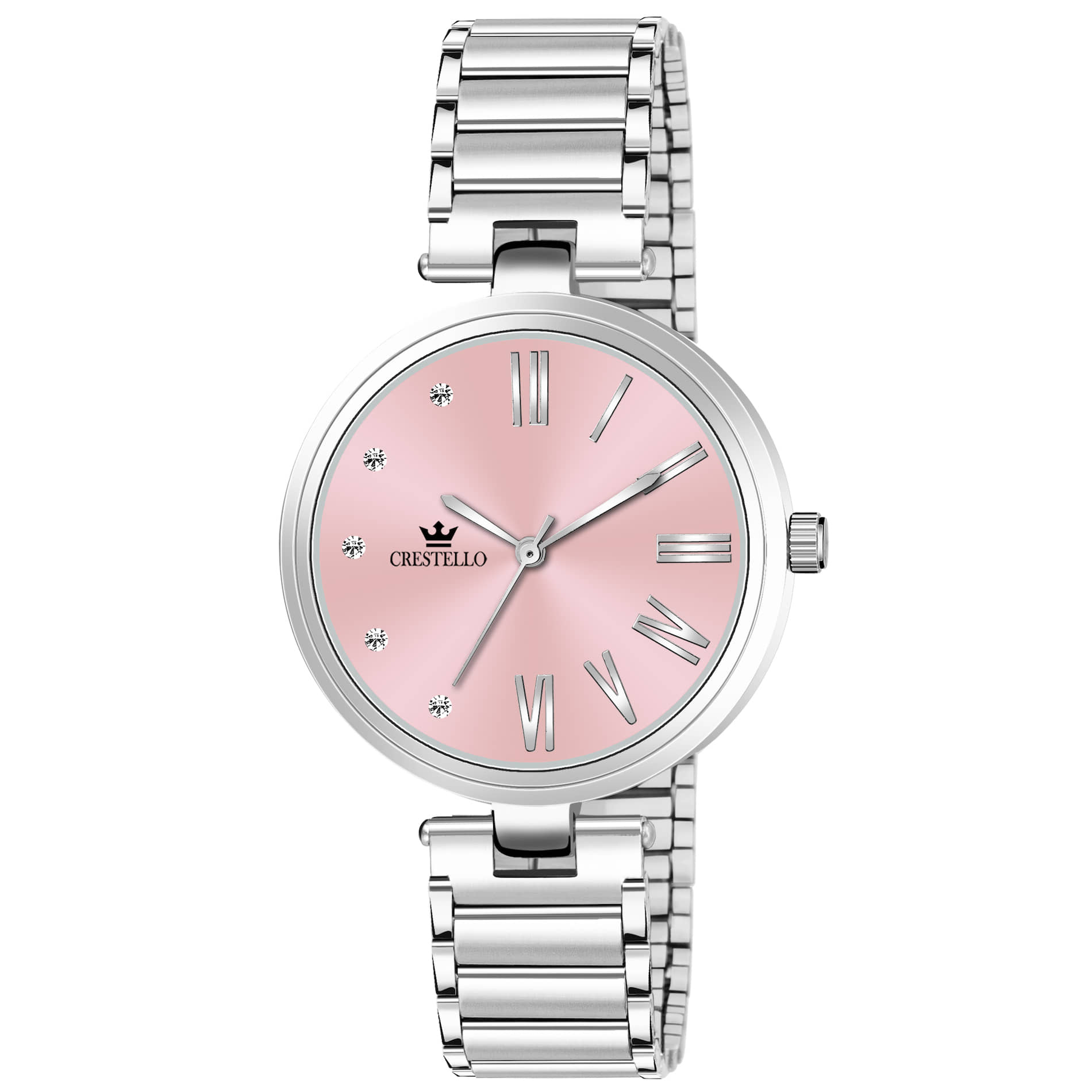 Crestello Silver Metal Analog Womens Watch