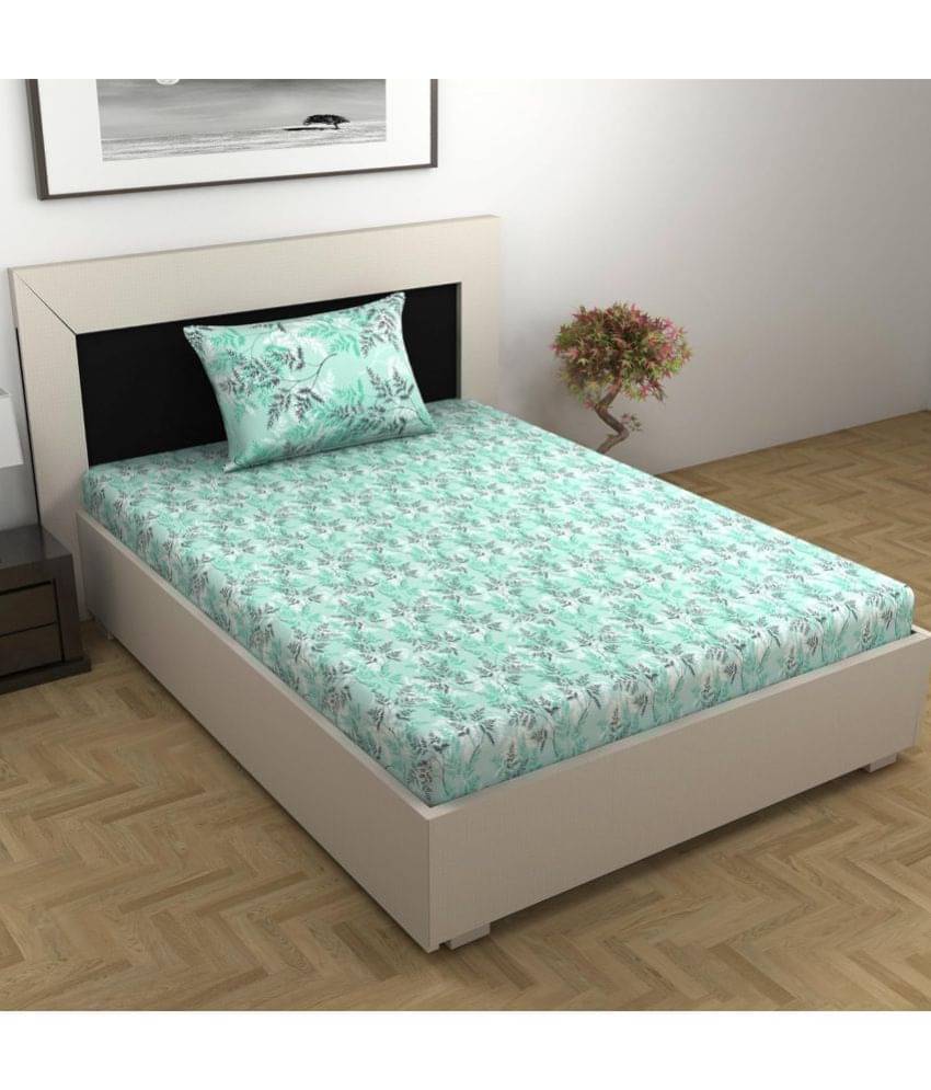     			DIVINE CASA Cotton Single Bedsheet ( Green )