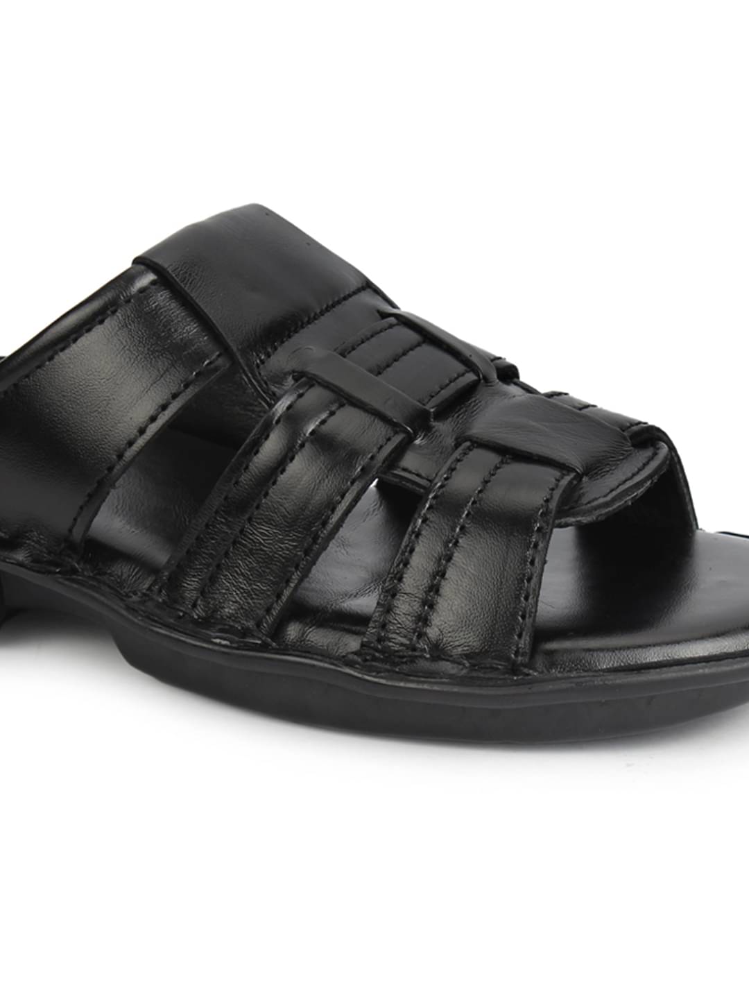 Fashion Victim Black Men's Leather Slipper - Image 5