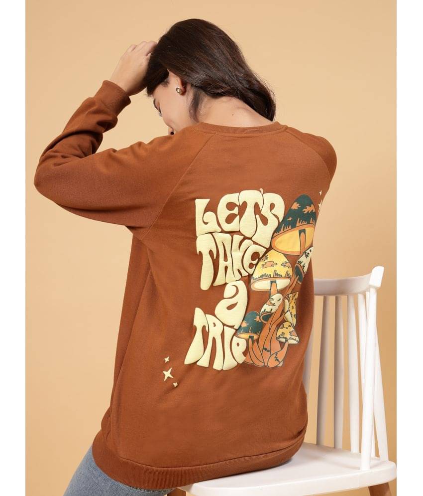 Rigo Fleece Women's Non Zippered Sweatshirt ( Brown ) Rigo Fleece Women's Non Zippered Sweatshirt ( Brown )