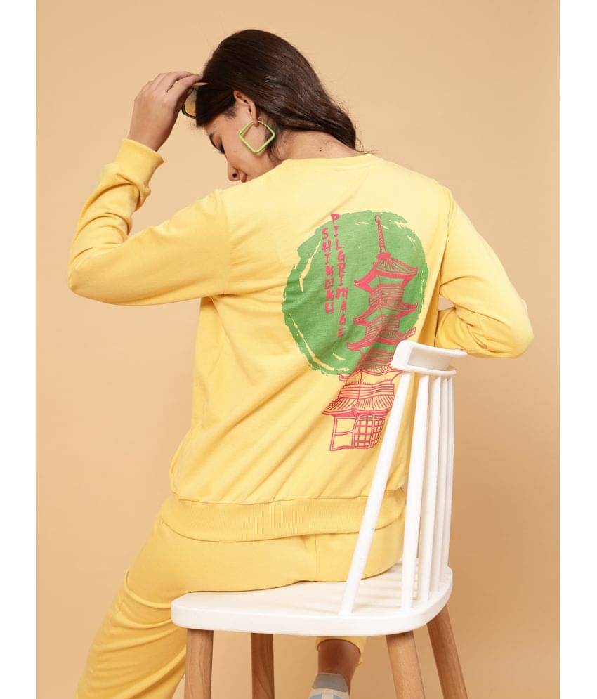     			Rigo Yellow Fleece Printed Tracksuit - Pack of 1