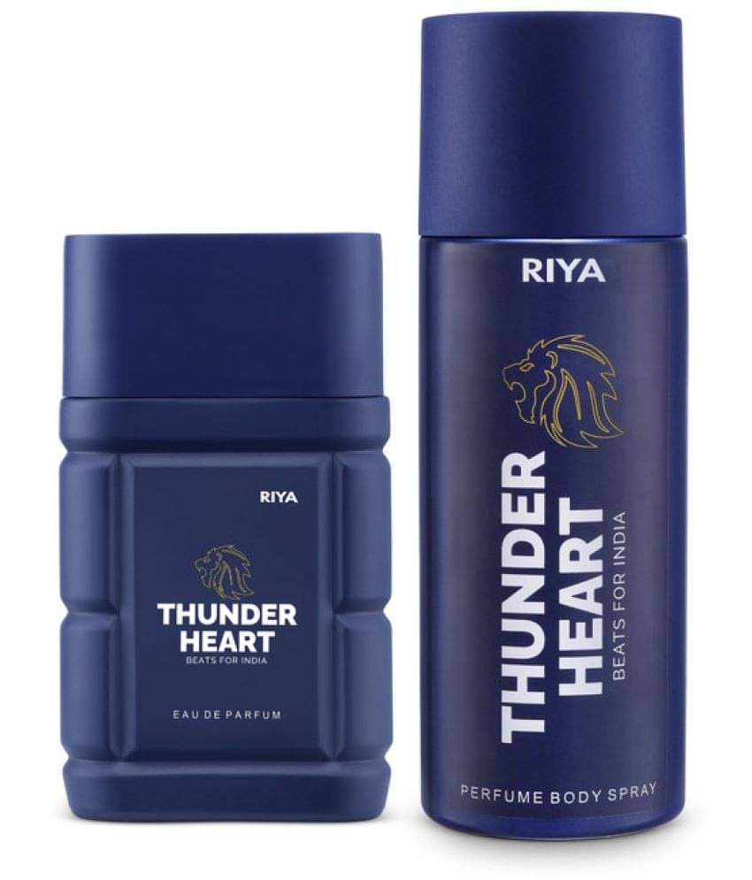 Riya Thunder Heart Blue EDP 100 ml & Blue Deo 150 ml Deodorant Spray & Perfume For Unisex 250 ml ( Pack of 2 ) Riya Thunder Heart Blue EDP 100 ml & Blue Deo 150 ml Deodorant Spray & Perfume For Unisex 250 ml ( Pack of 2 )