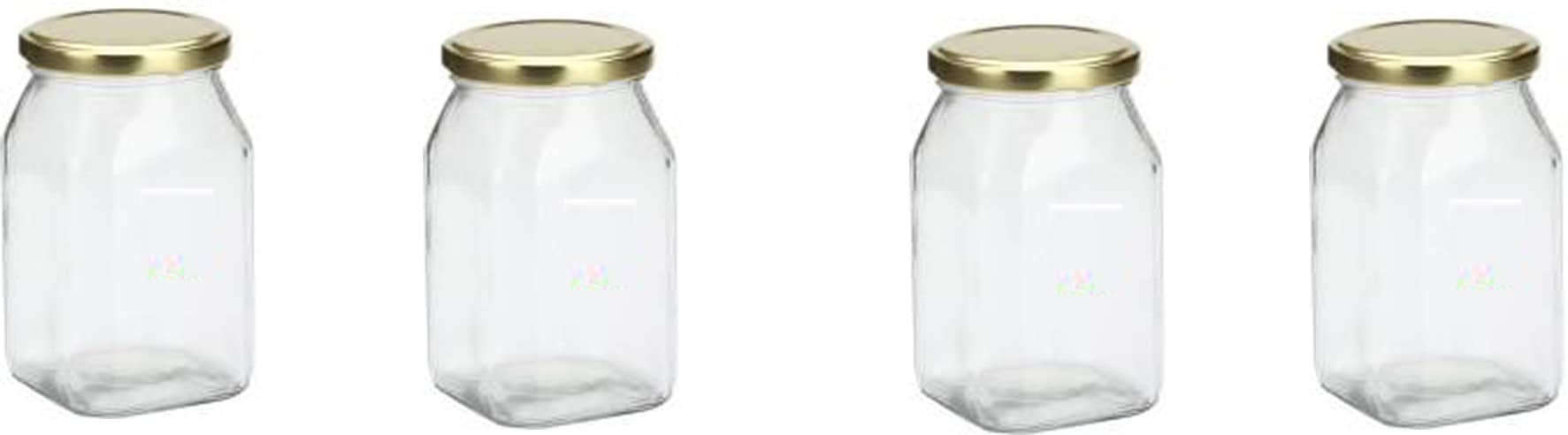 Somil Glass Container Glass Transparent Utility Container ( Set of 4 )