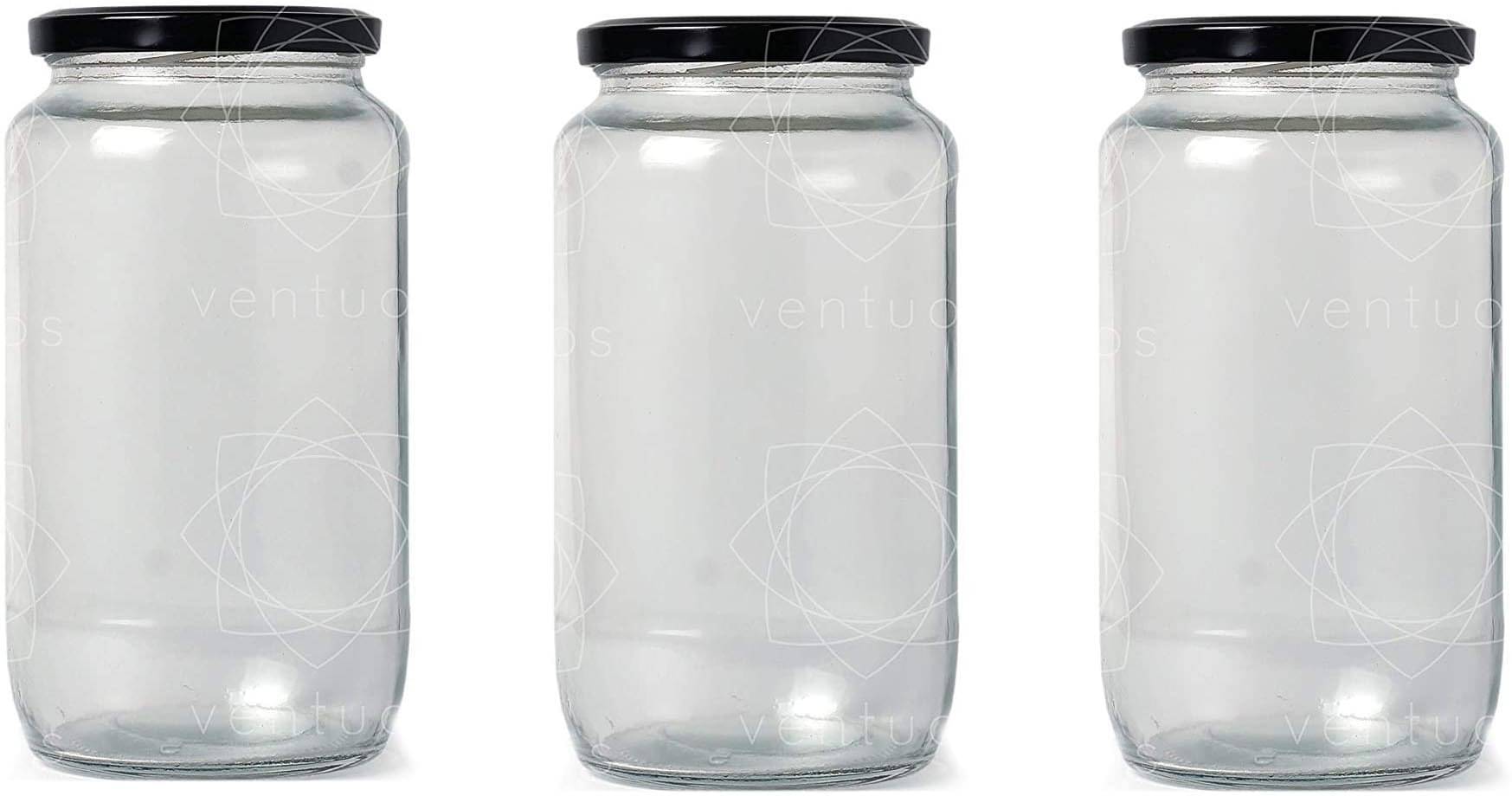     			Somil Glass Container Glass Transparent Utility Container ( Set of 3 )