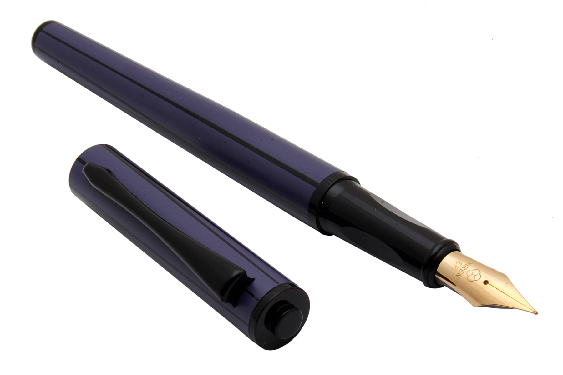     			Srpc Yiren 3953 Violet Color With Black Spiral Lines Metal Body Fountain Pen With Extra Fine Nib