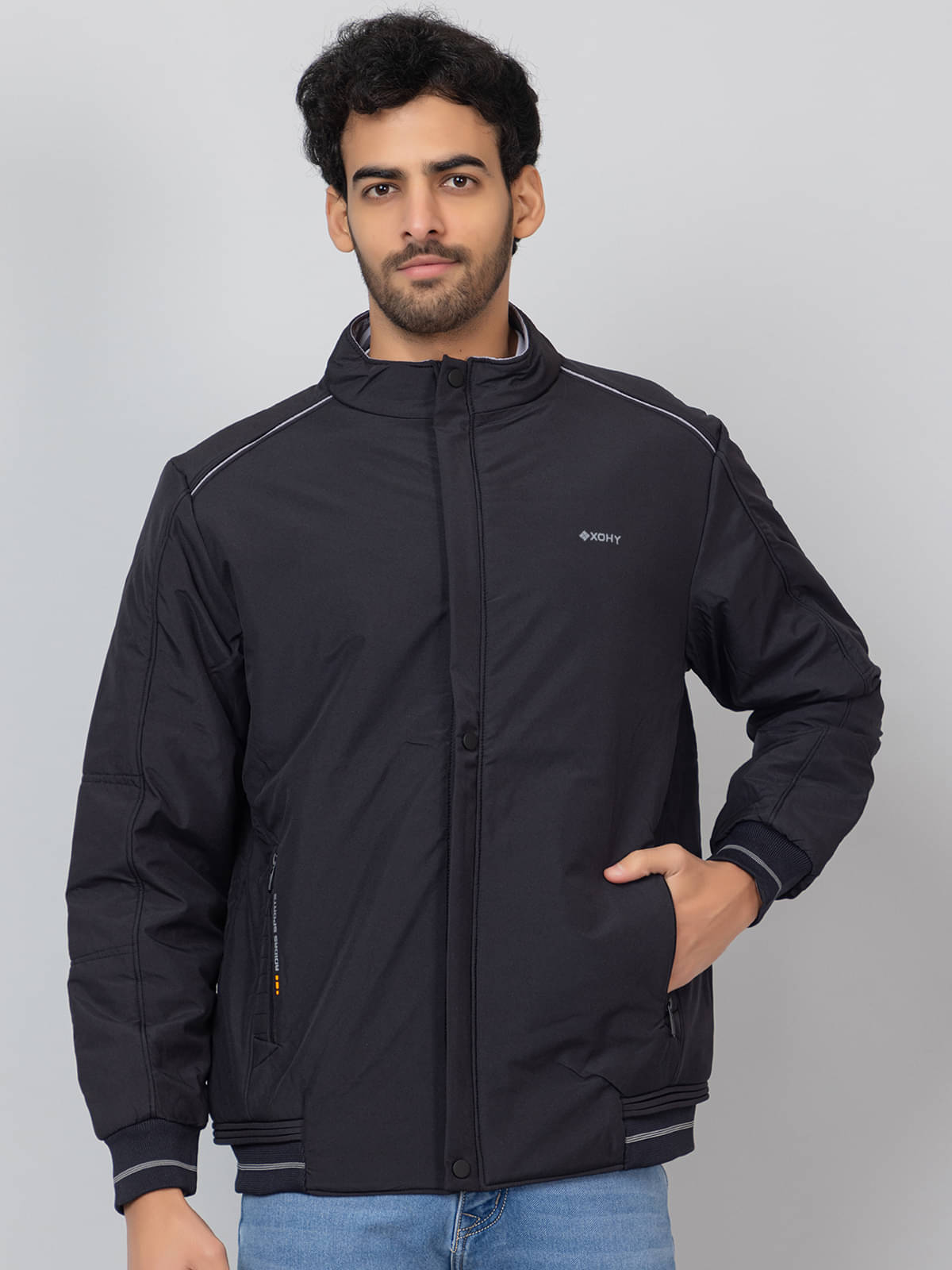     			xohy Nylon Men's Casual Jacket - Dark Grey ( Pack of 1 )