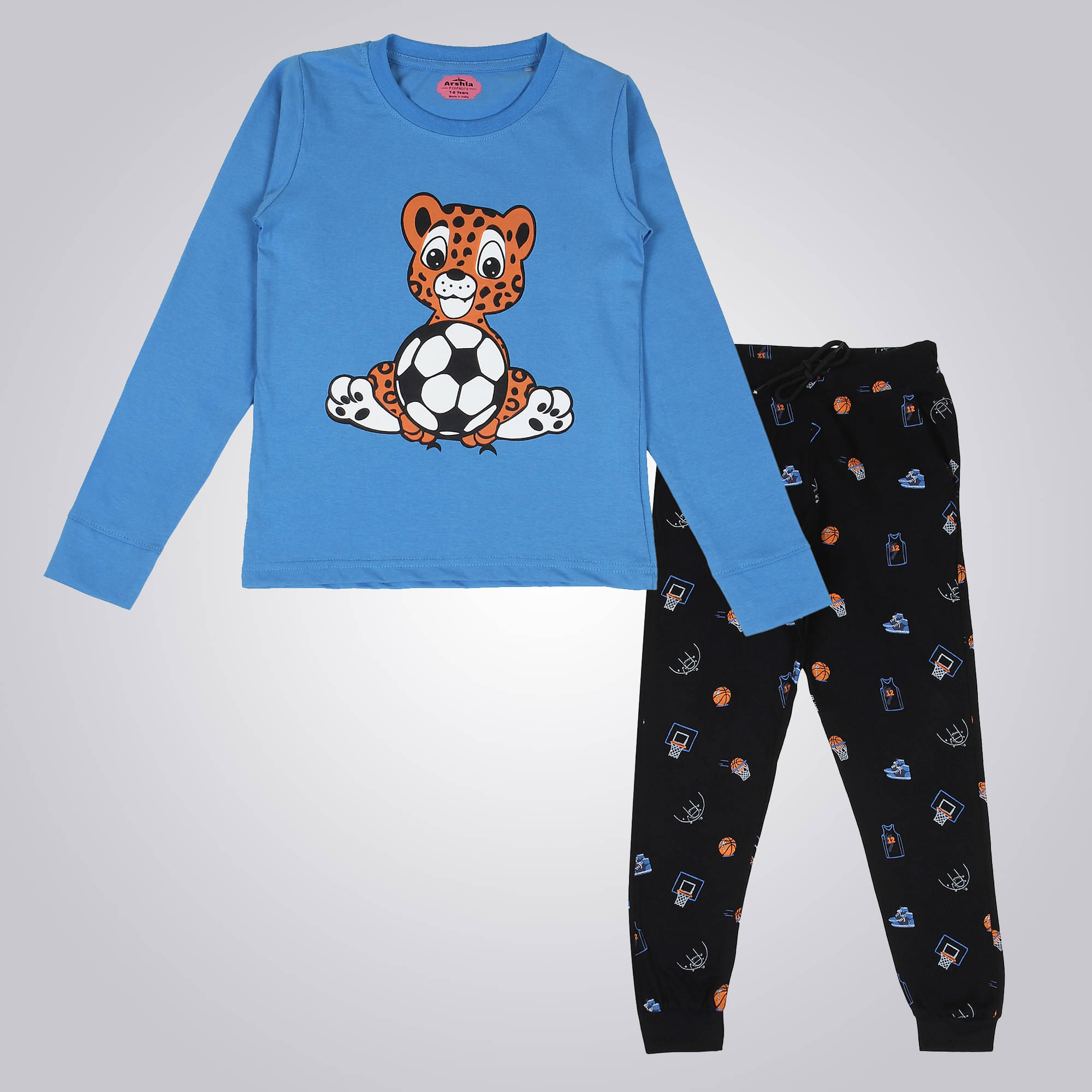     			Arshia Fashions Pack of 1 Boys Cotton Blend Nightsuit Set ( Blue )